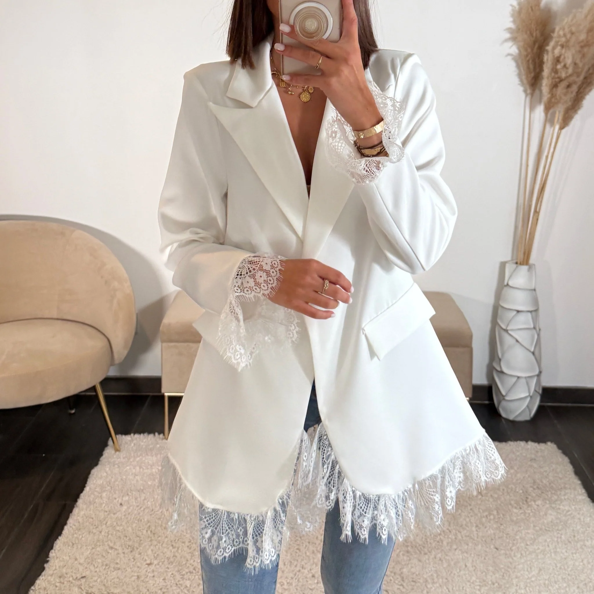 BLAZER BLANC DENTELLE ZELLY