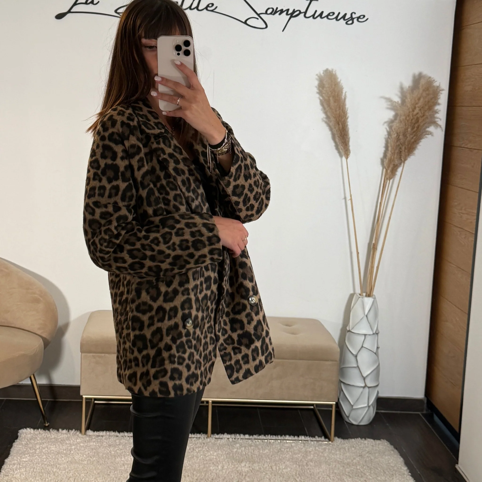 MANTEAU BLAZER LEOPARD EN LAINE RONY - Image 5