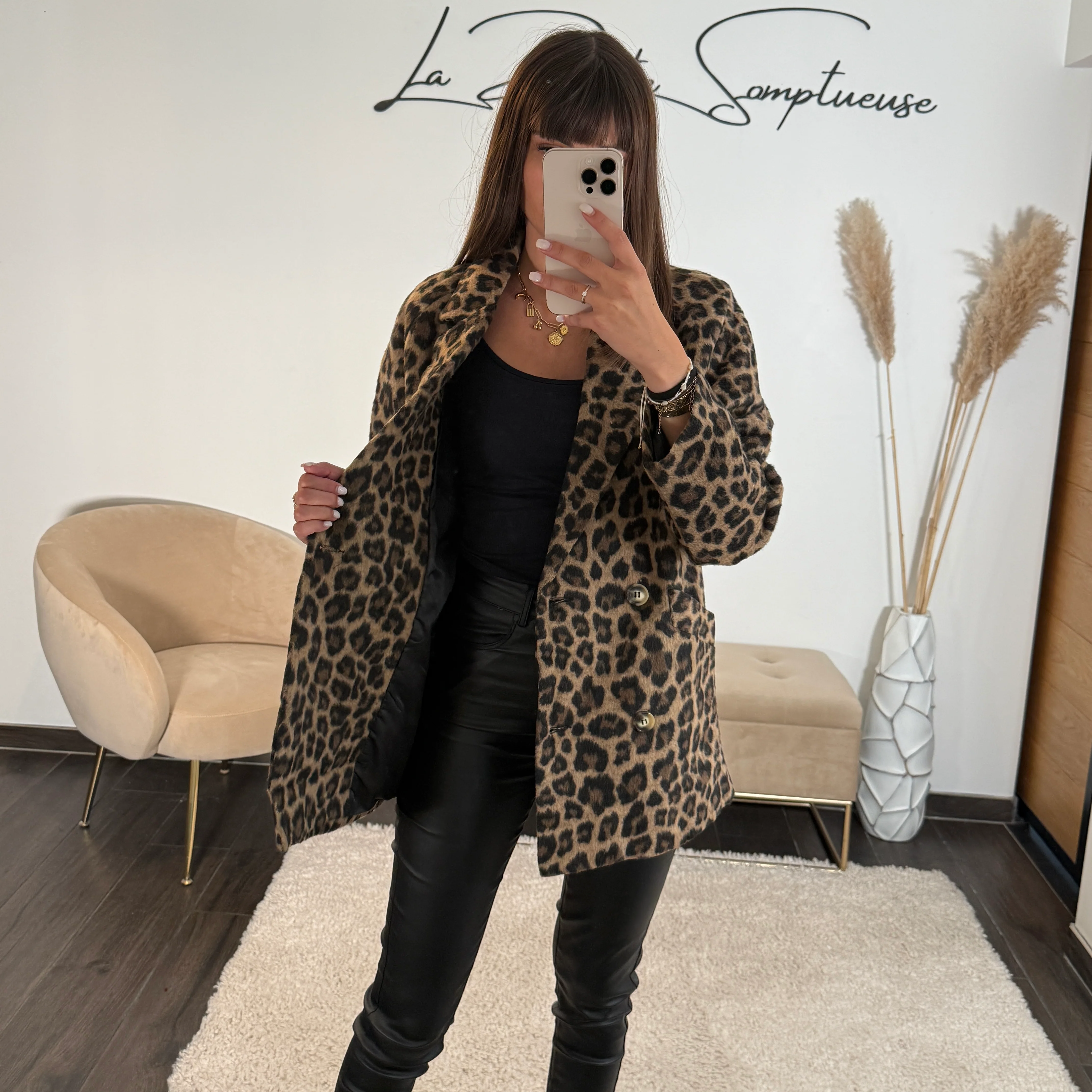 MANTEAU BLAZER LEOPARD EN LAINE RONY - Image 6