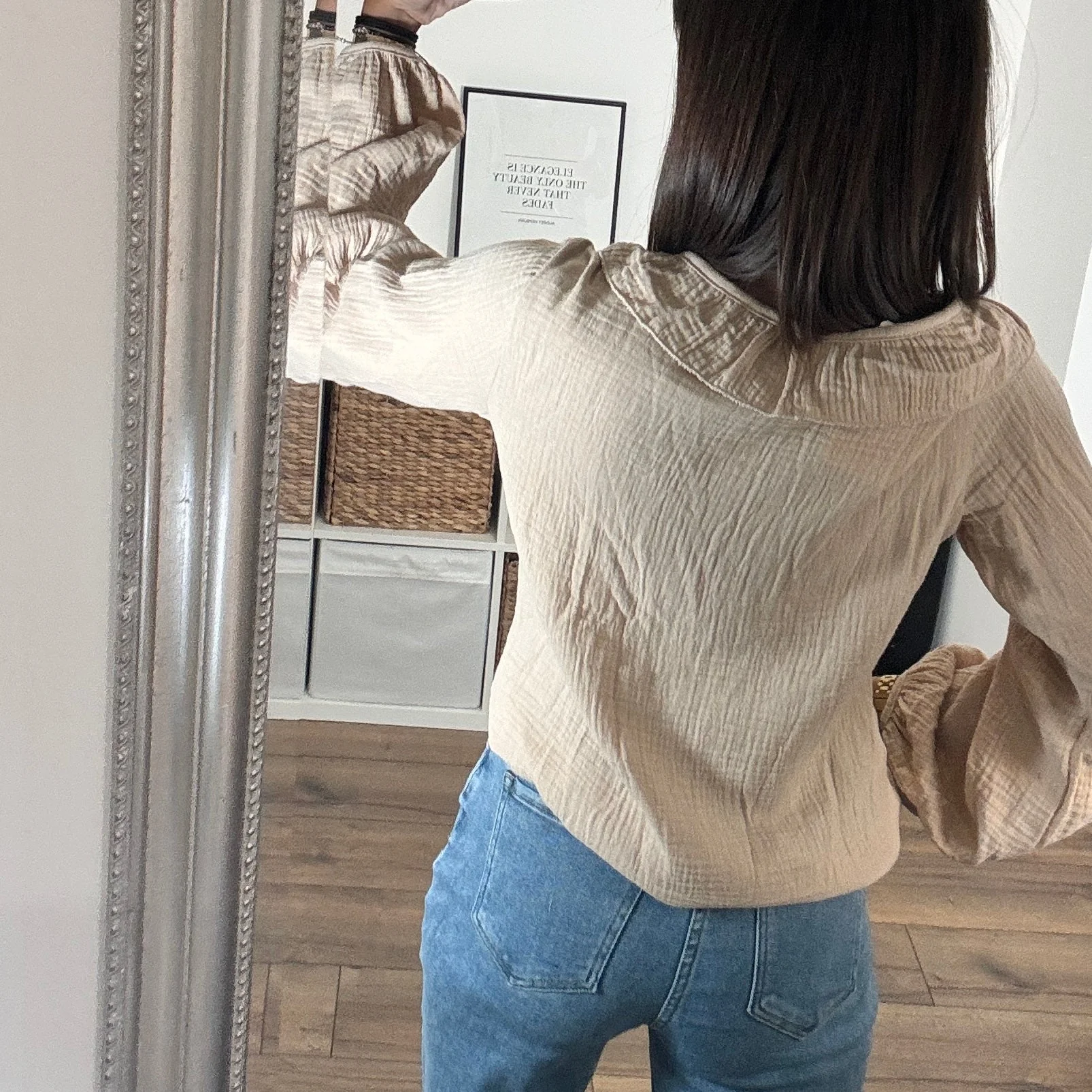 BLOUSE NOEUD BEIGE JUNE - Image 3
