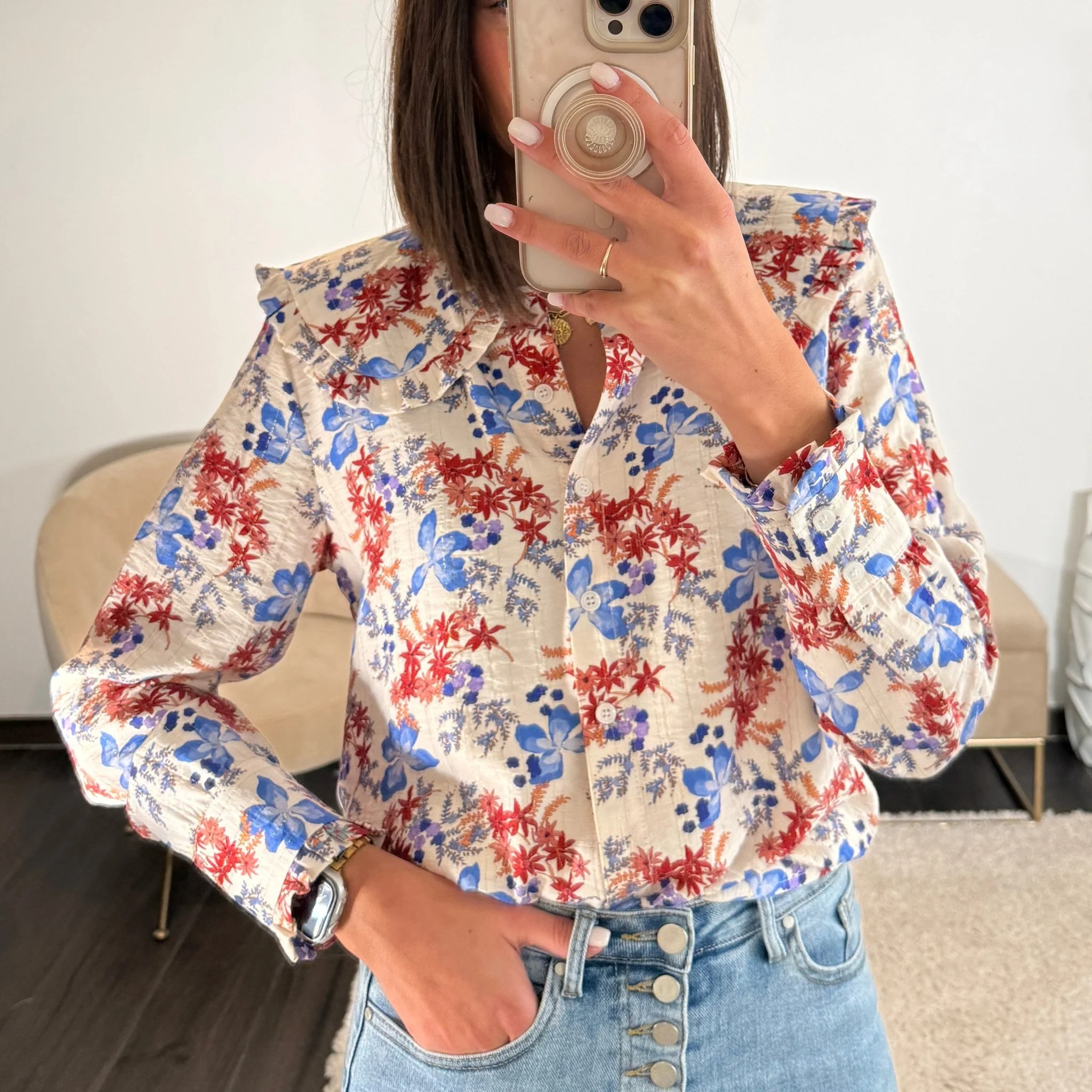 CHEMISE COL CLAUDINE BELLA