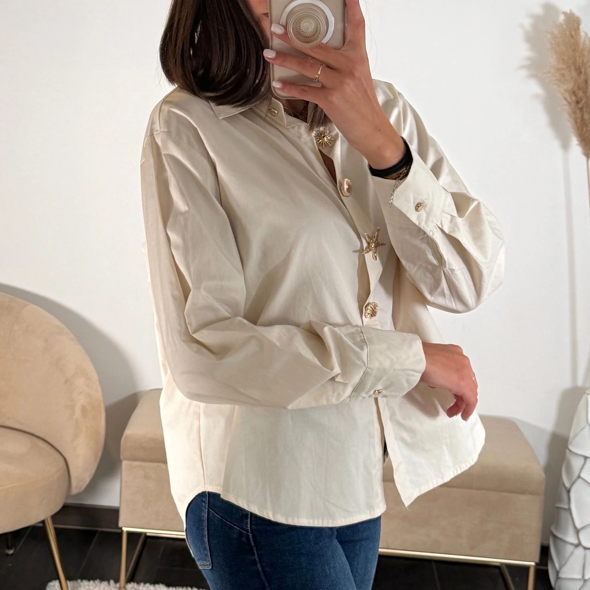 CHEMISE COQUILLAGE BEIGE - Image 3