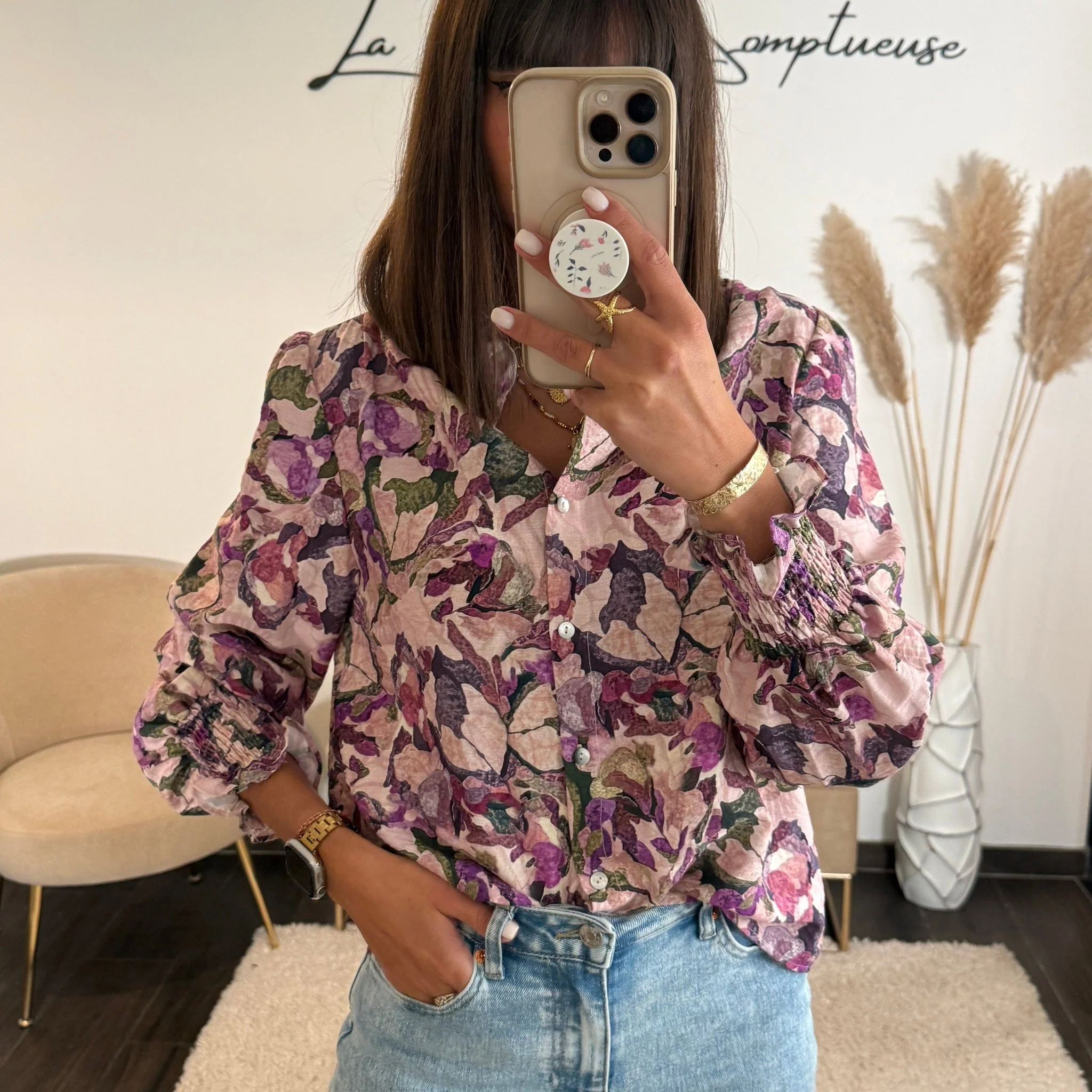 CHEMISE FLOWER PURPLE