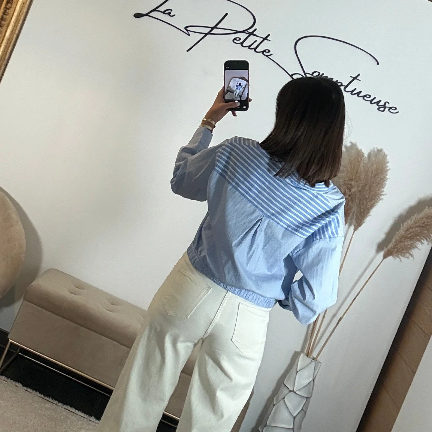CHEMISE RAYEE BLEU GWEN - Image 2