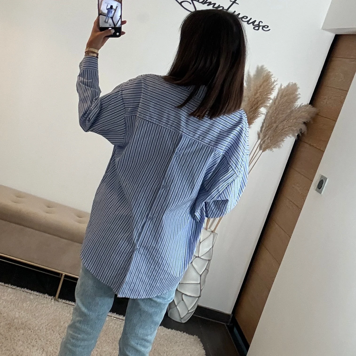 CHEMISE RAYEE BLEU SMILEY - Image 4