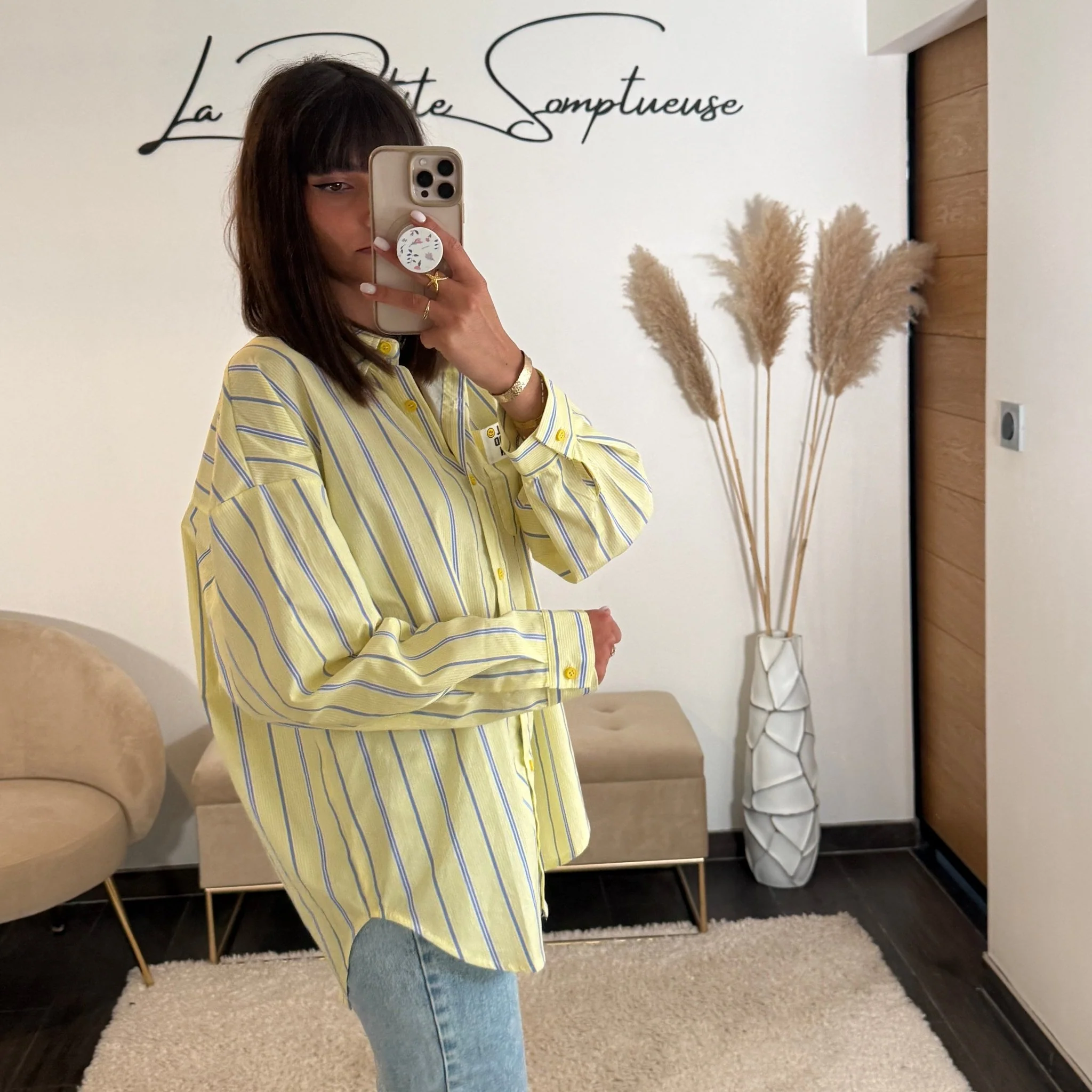 CHEMISE RAYEE JAUNE SMILEY - Image 2