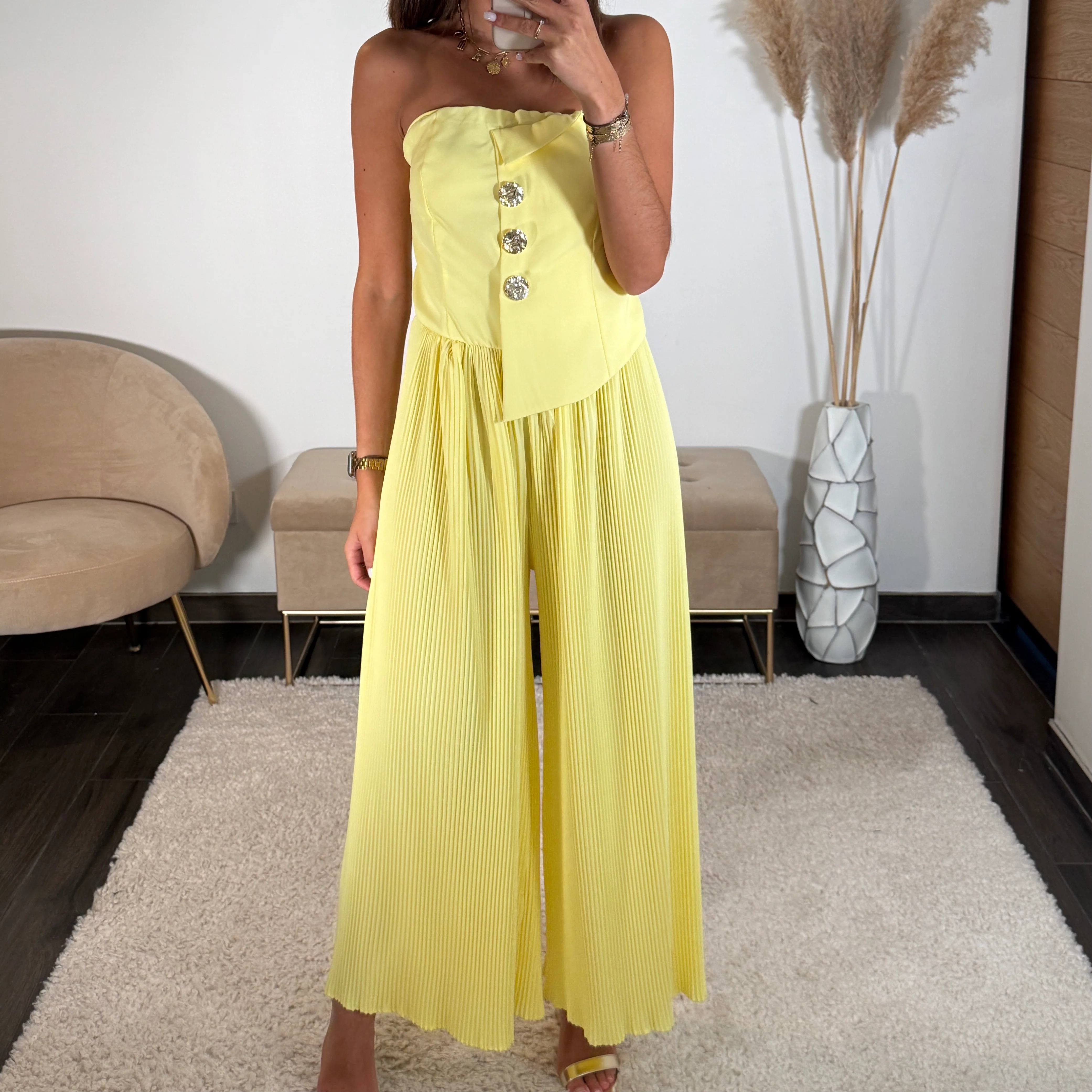 COMBINAISON BUSTIER JAUNE ANNA