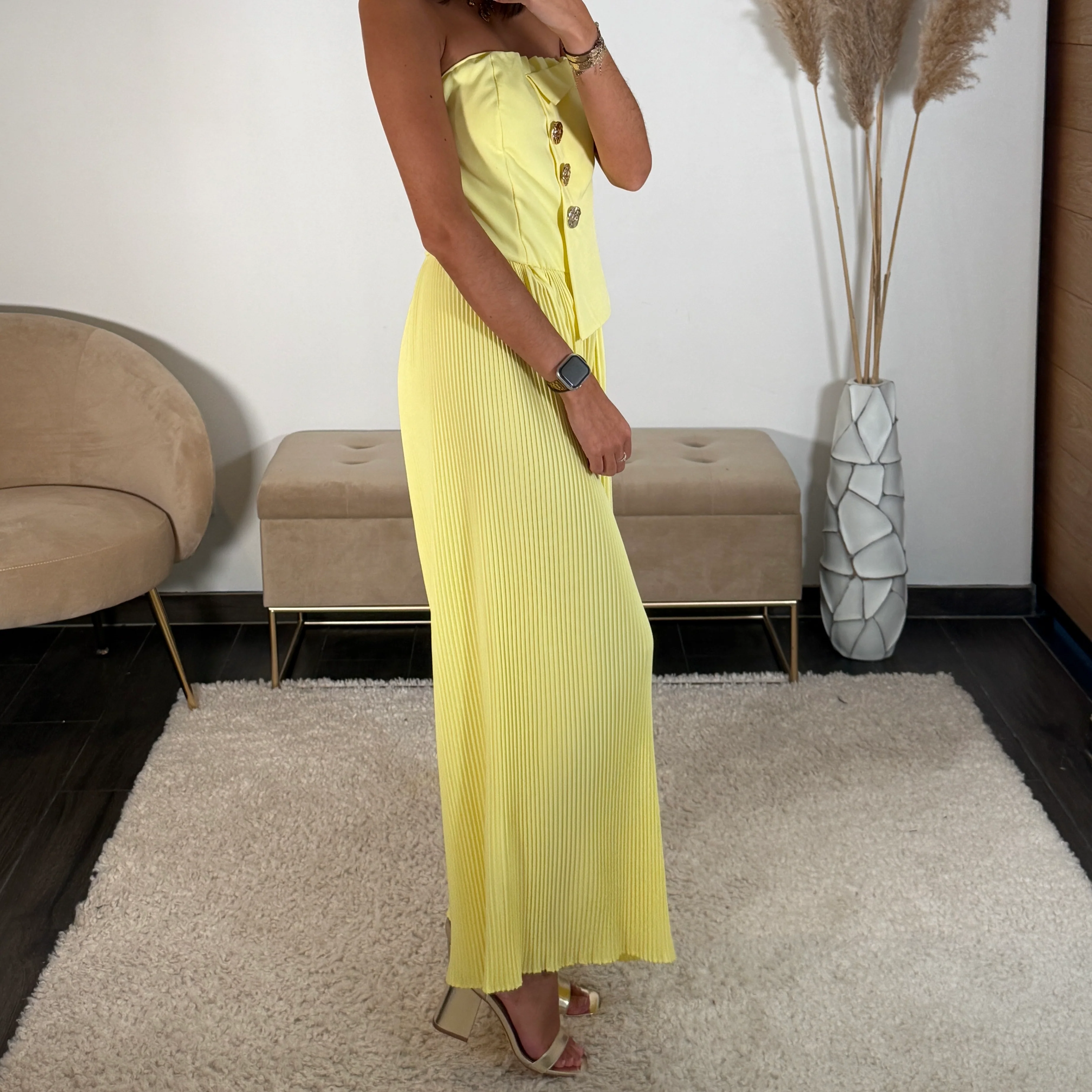 COMBINAISON BUSTIER JAUNE ANNA - Image 2