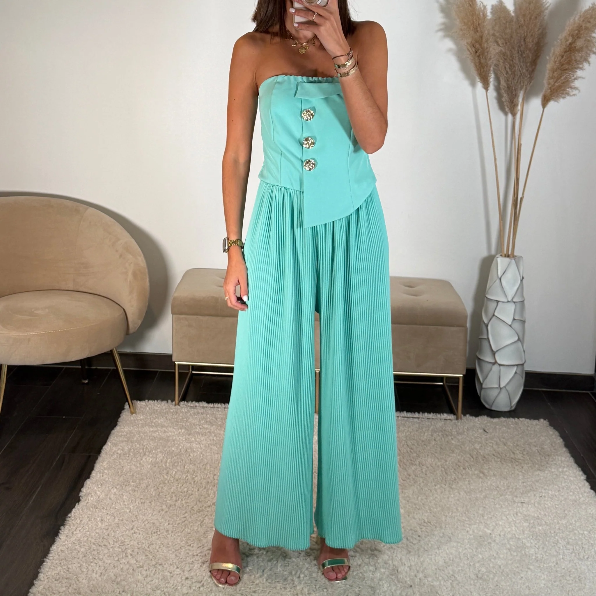 COMBINAISON BUSTIER TURQUOISE ANNA