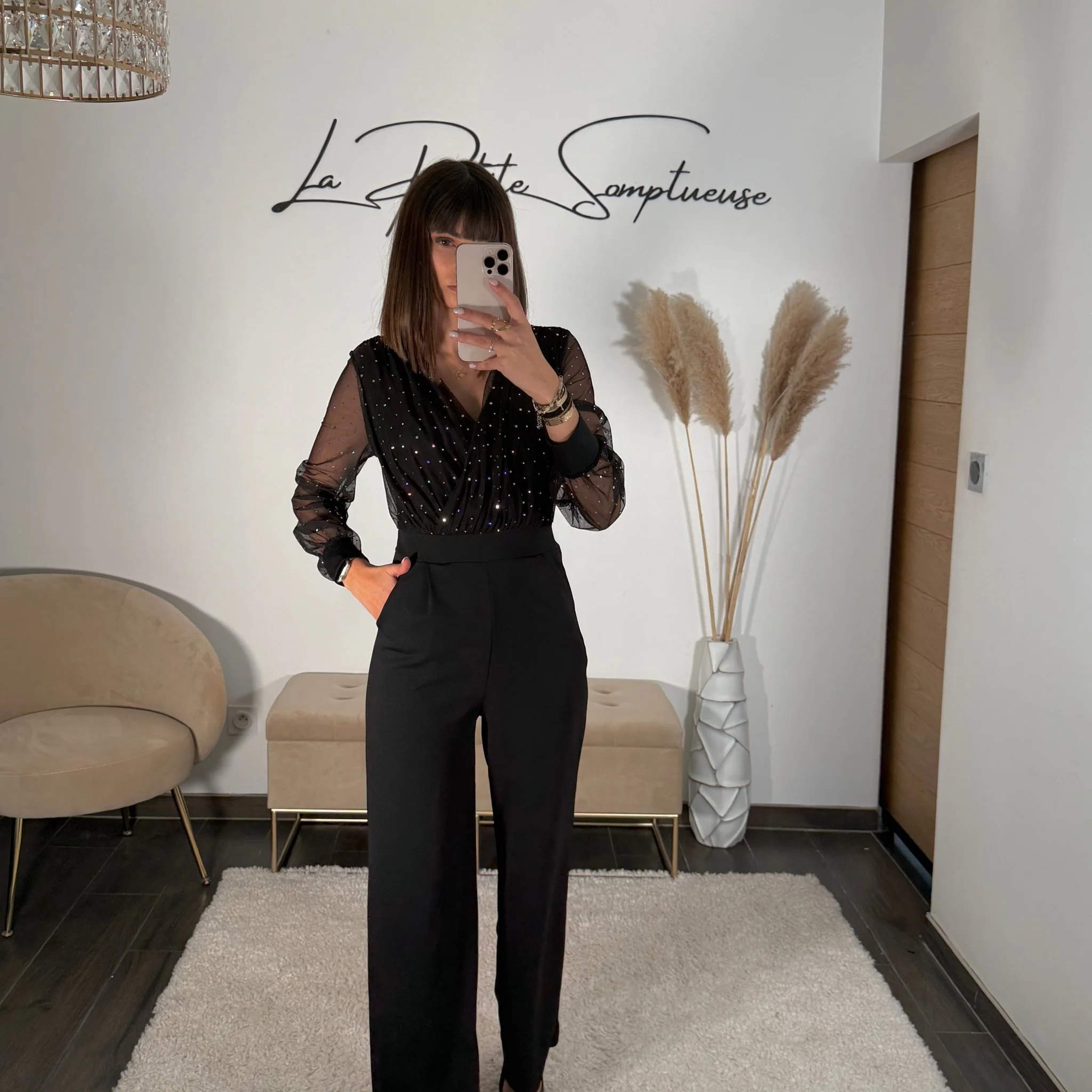 COMBINAISON NOIRE PAILLETTES ELOISE - Image 4