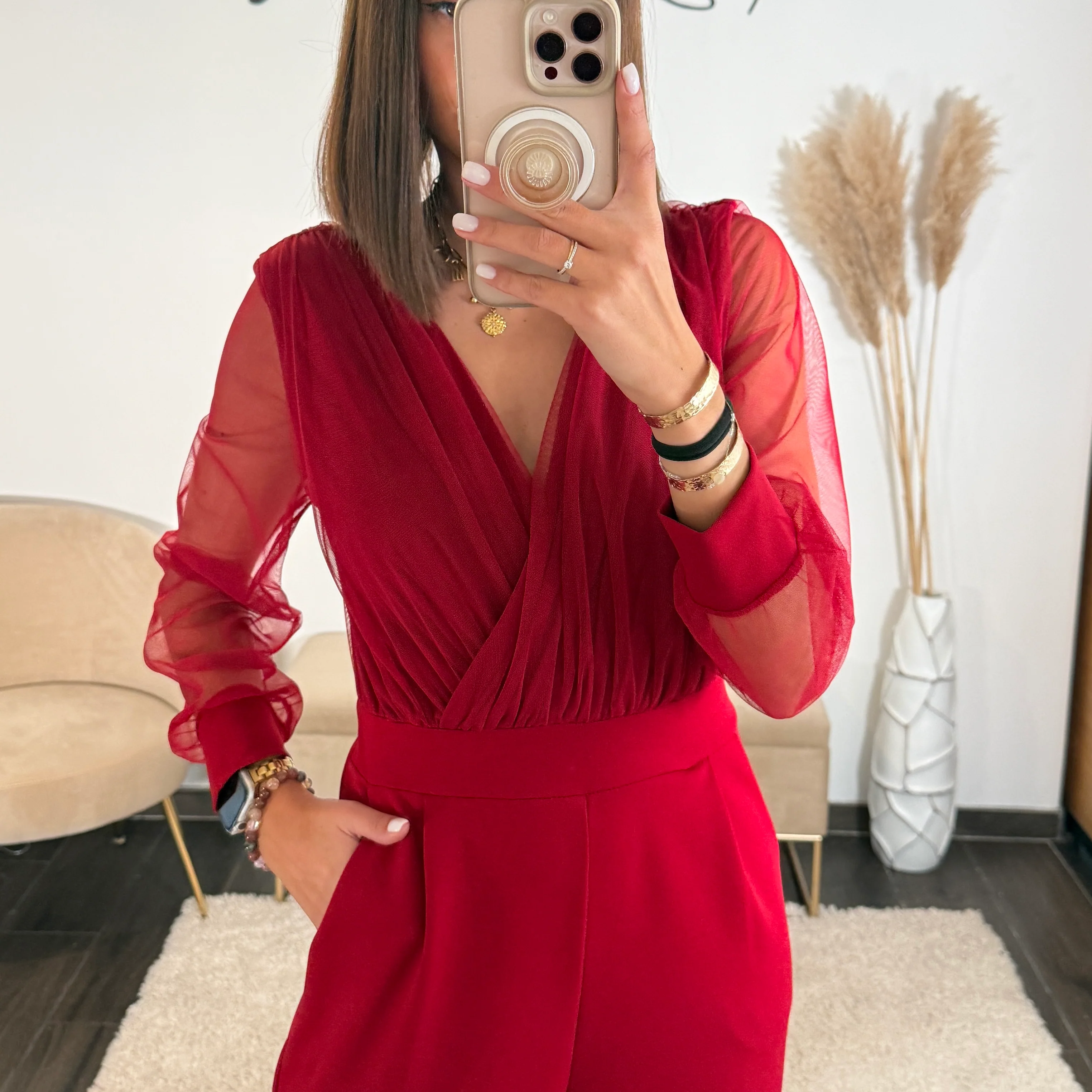 COMBINAISON ROUGE ELOISE - Image 2