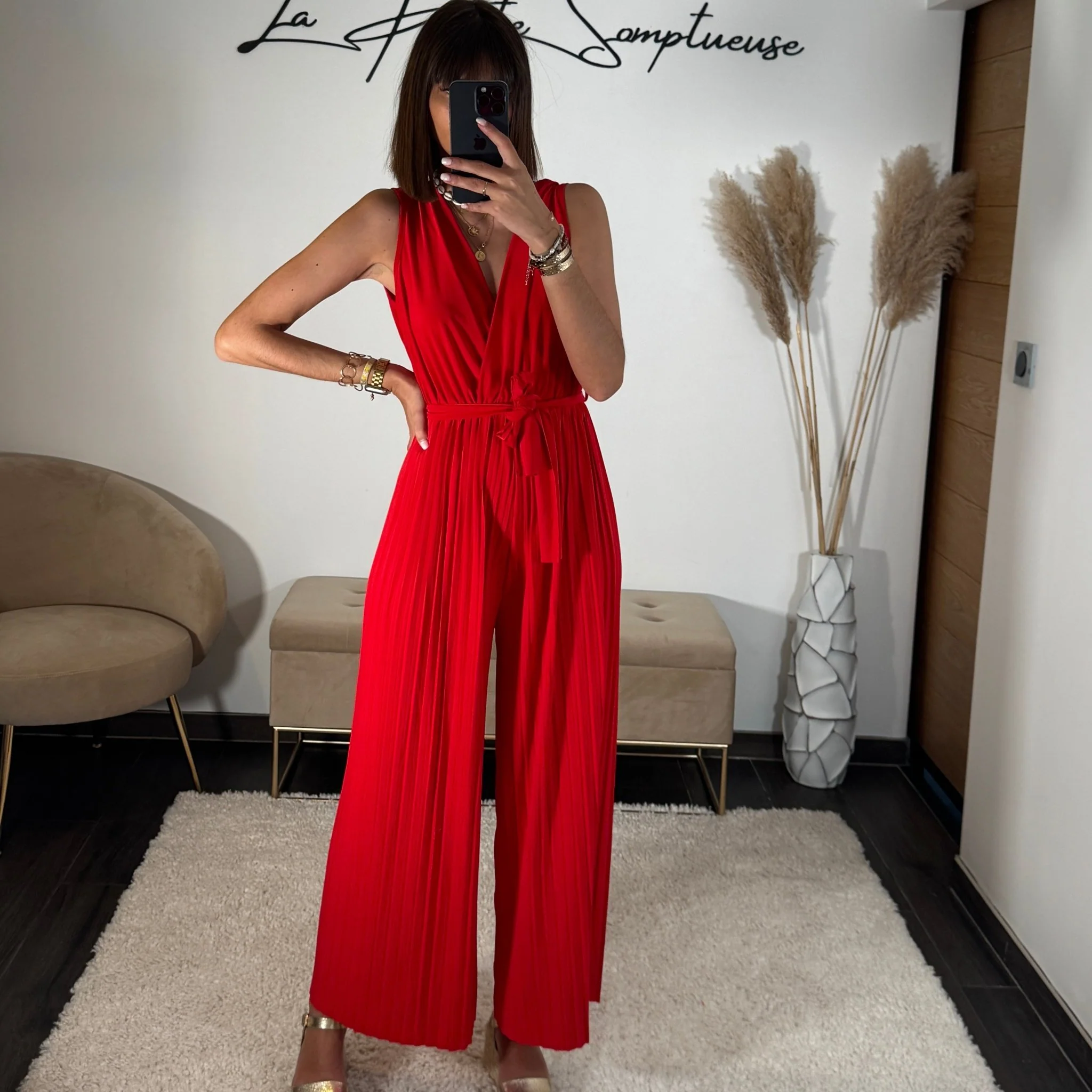 COMBINAISON ROUGE GLAMY - Image 2
