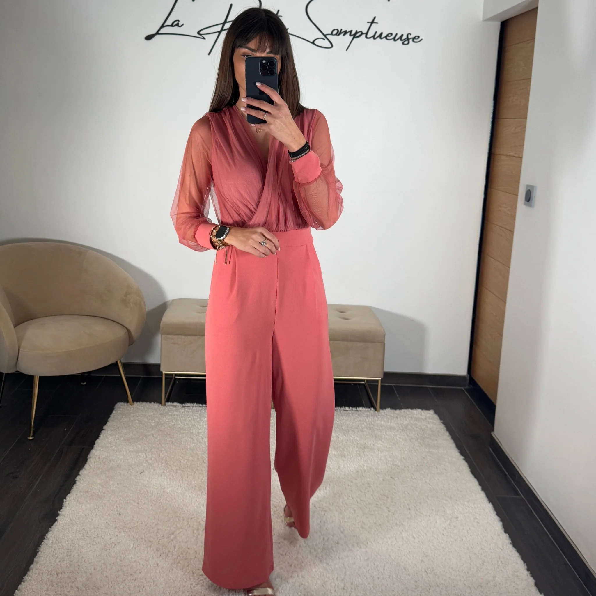 COMBINAISON VIEUX ROSE ELOISE