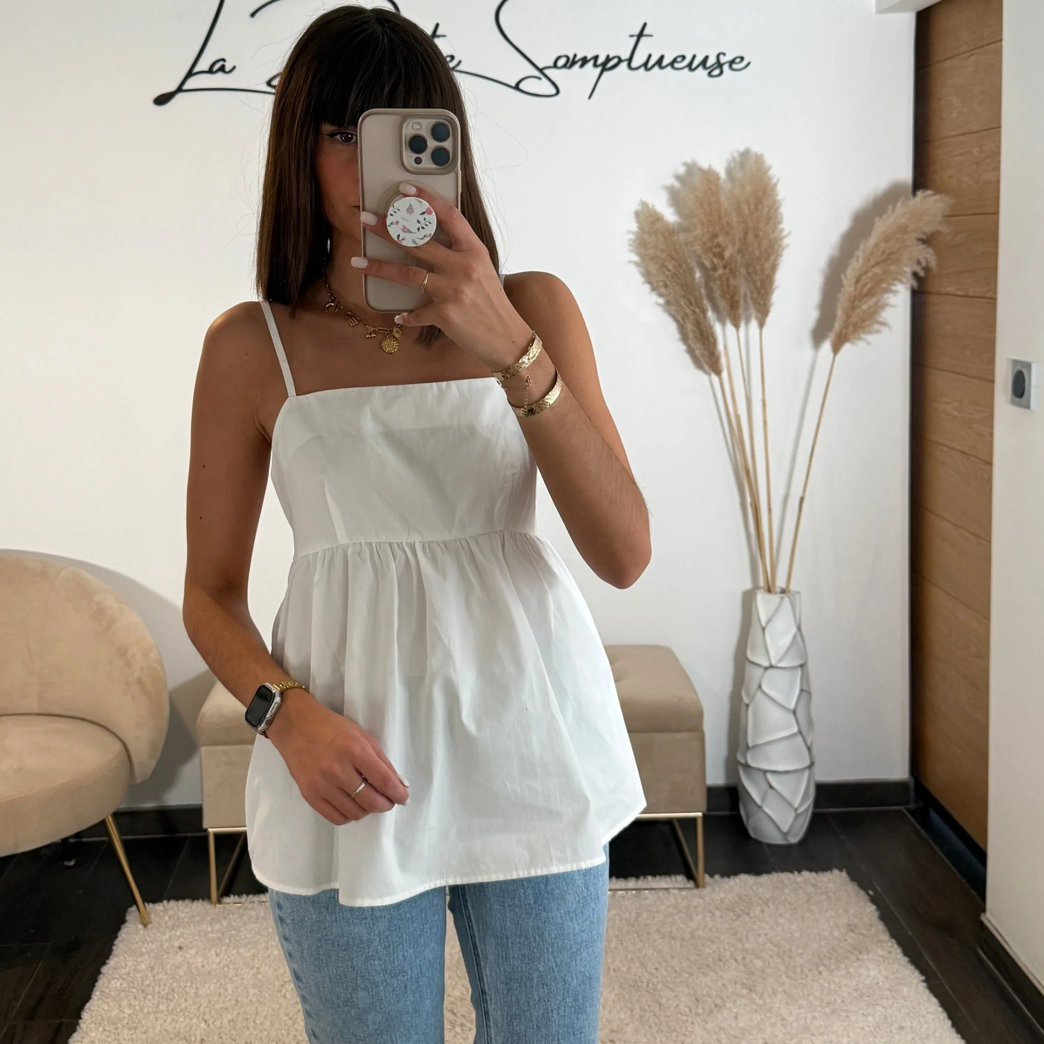 DEBARDEUR BLANC GIRLY