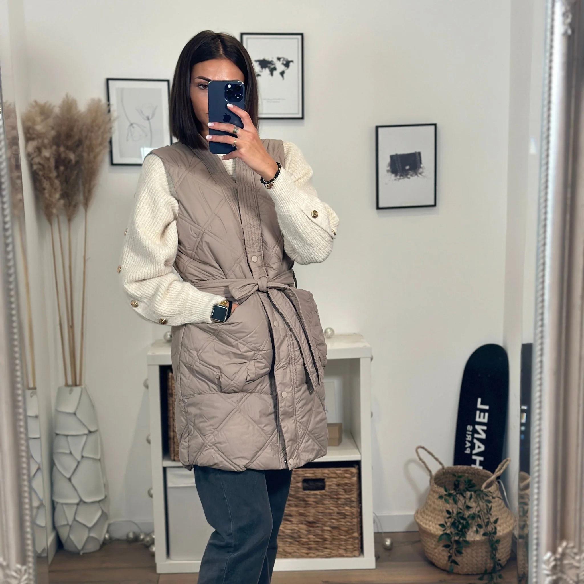 DOUDOUNE SANS MANCHE BEIGE CHARLIE - Image 2
