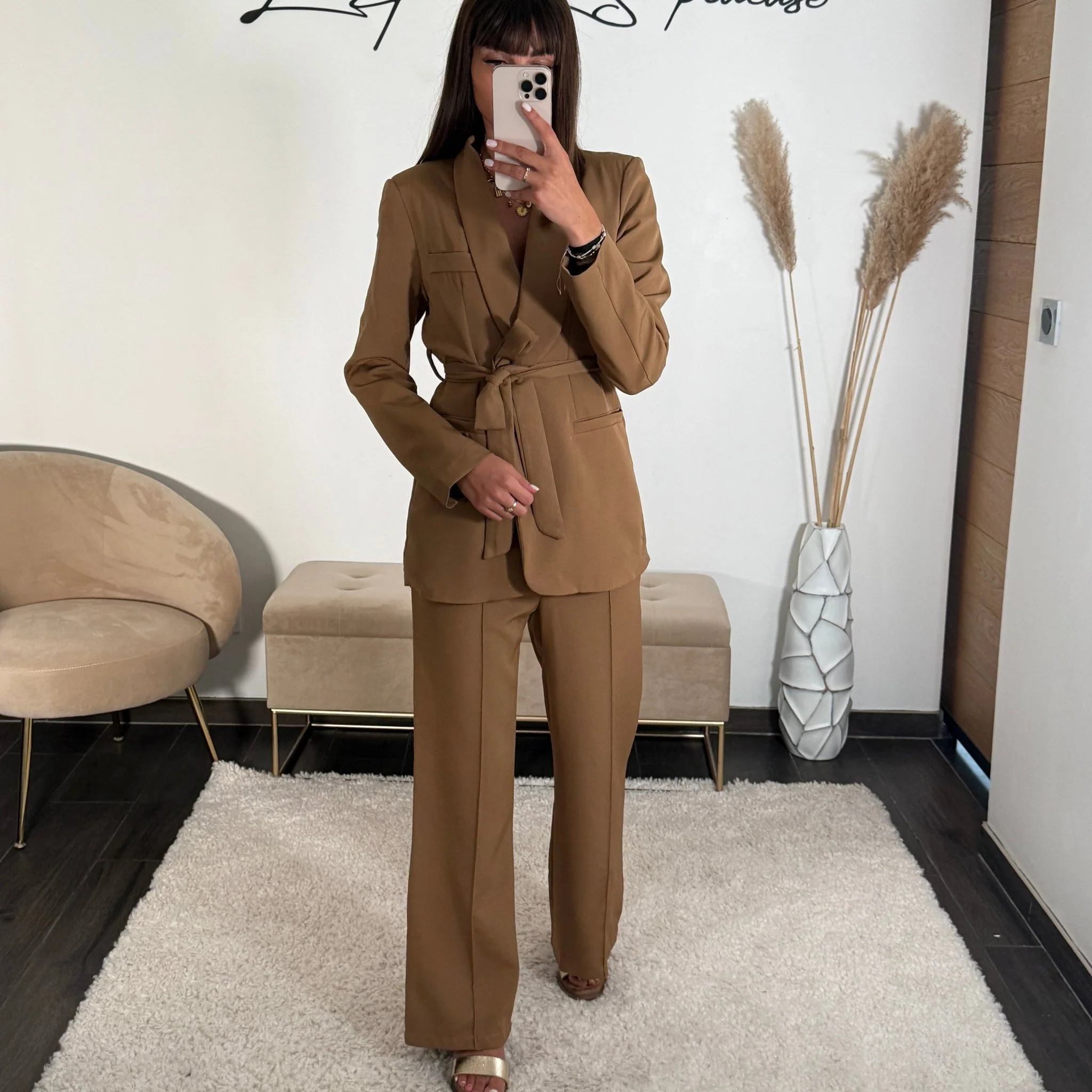 ENSEMBLE BLAZER + PANTALON CAMEL KENZO