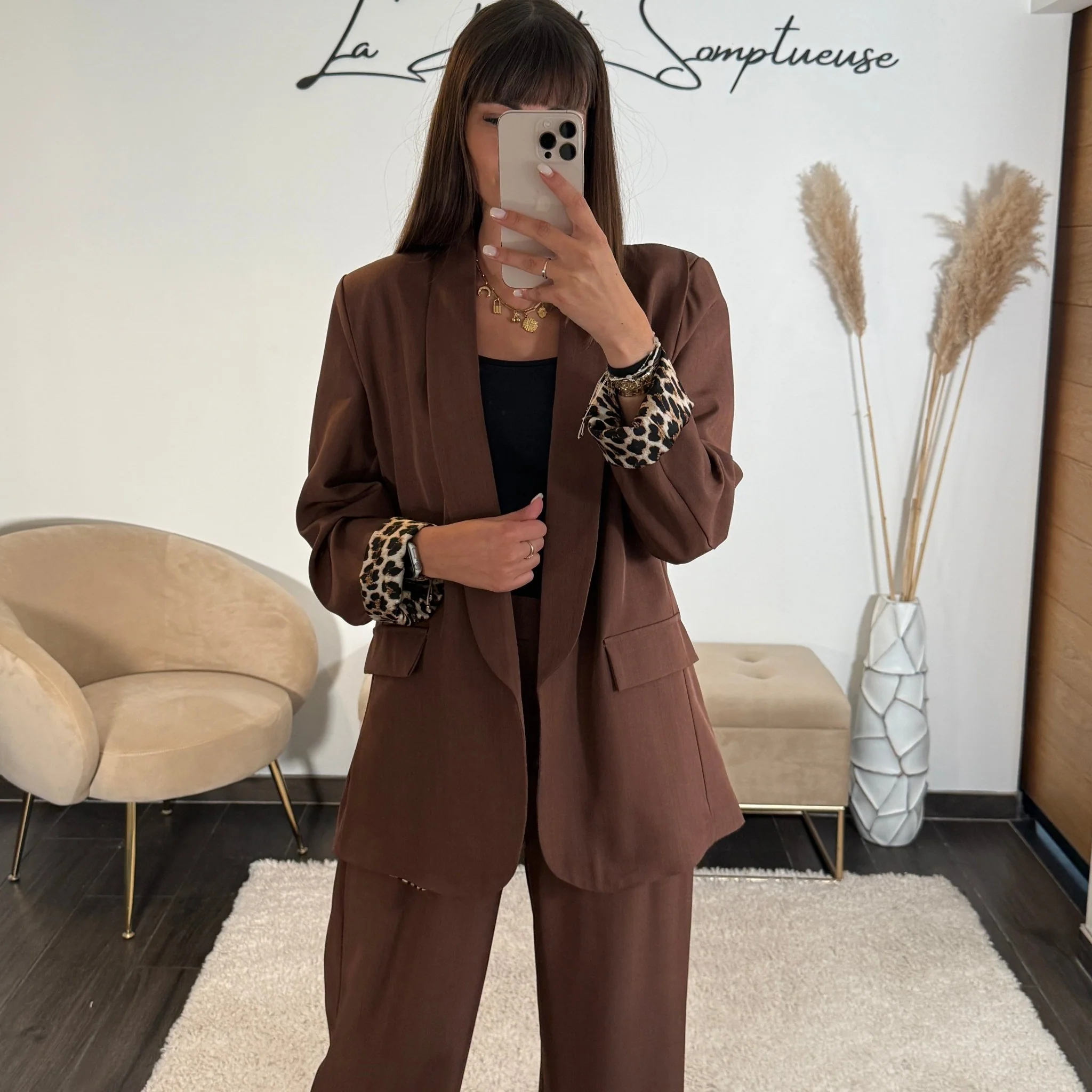 ENSEMBLE BLAZER + PANTALON CHOCO LEO - Image 3