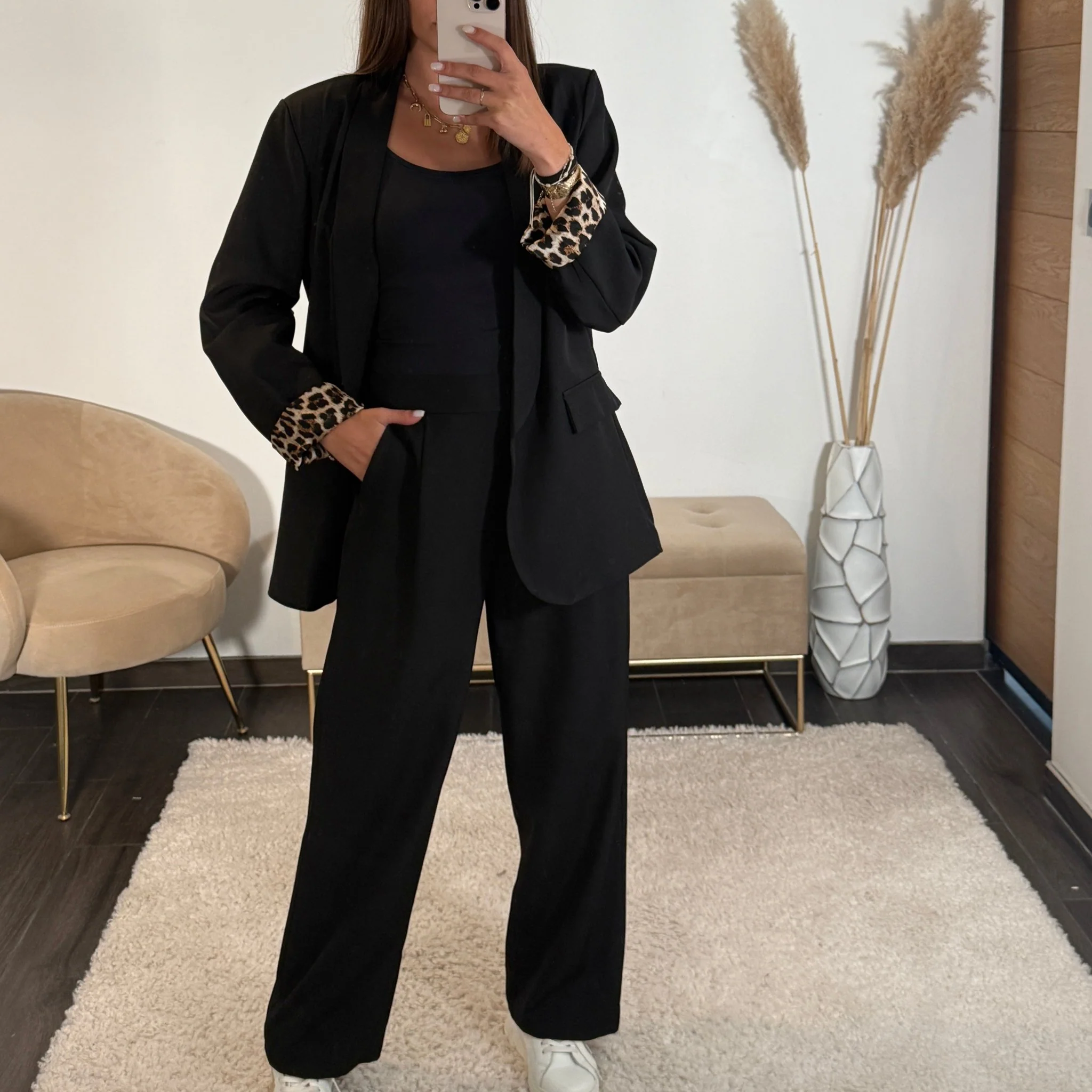 ENSEMBLE BLAZER + PANTALON NOIR LEO - Image 2