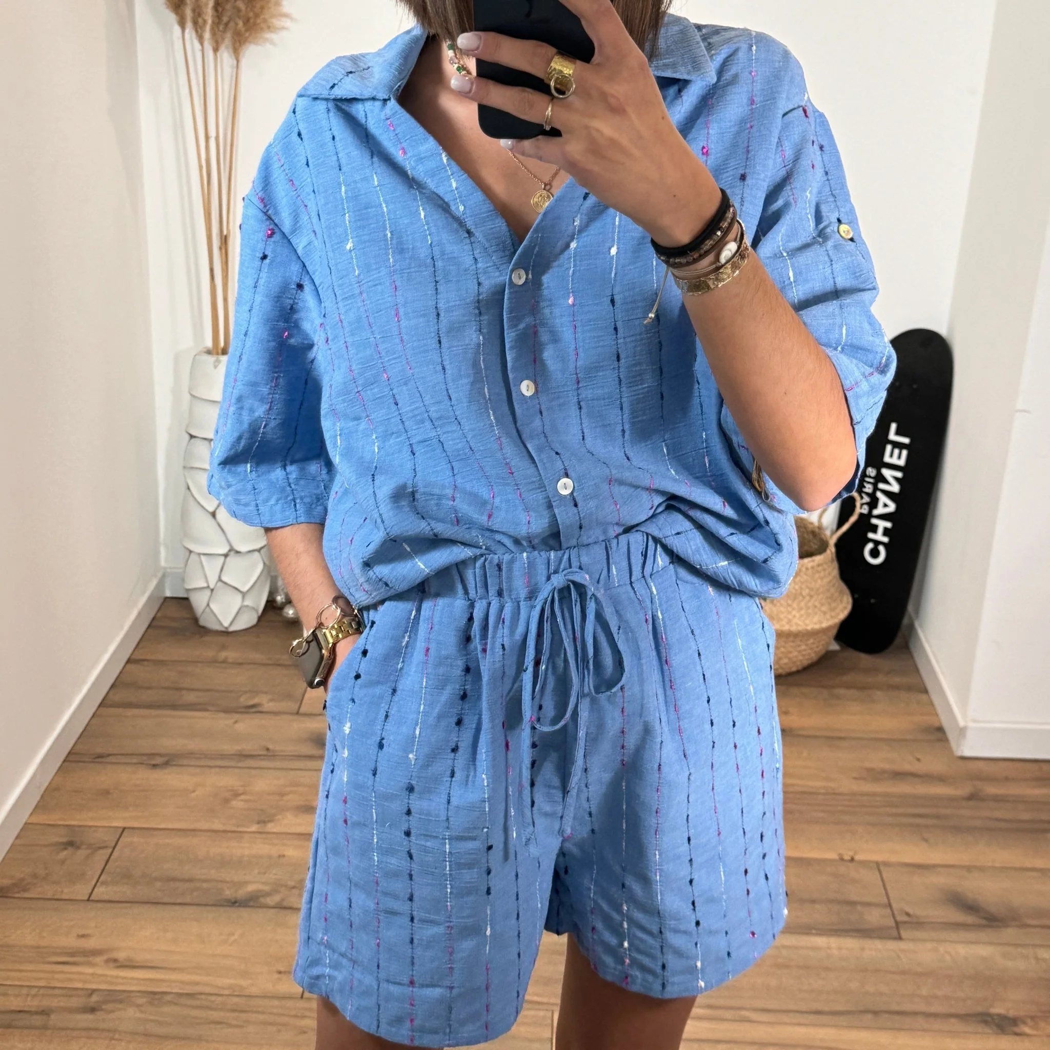 ENSEMBLE HAUT + SHORT BLEU GONA - Image 3