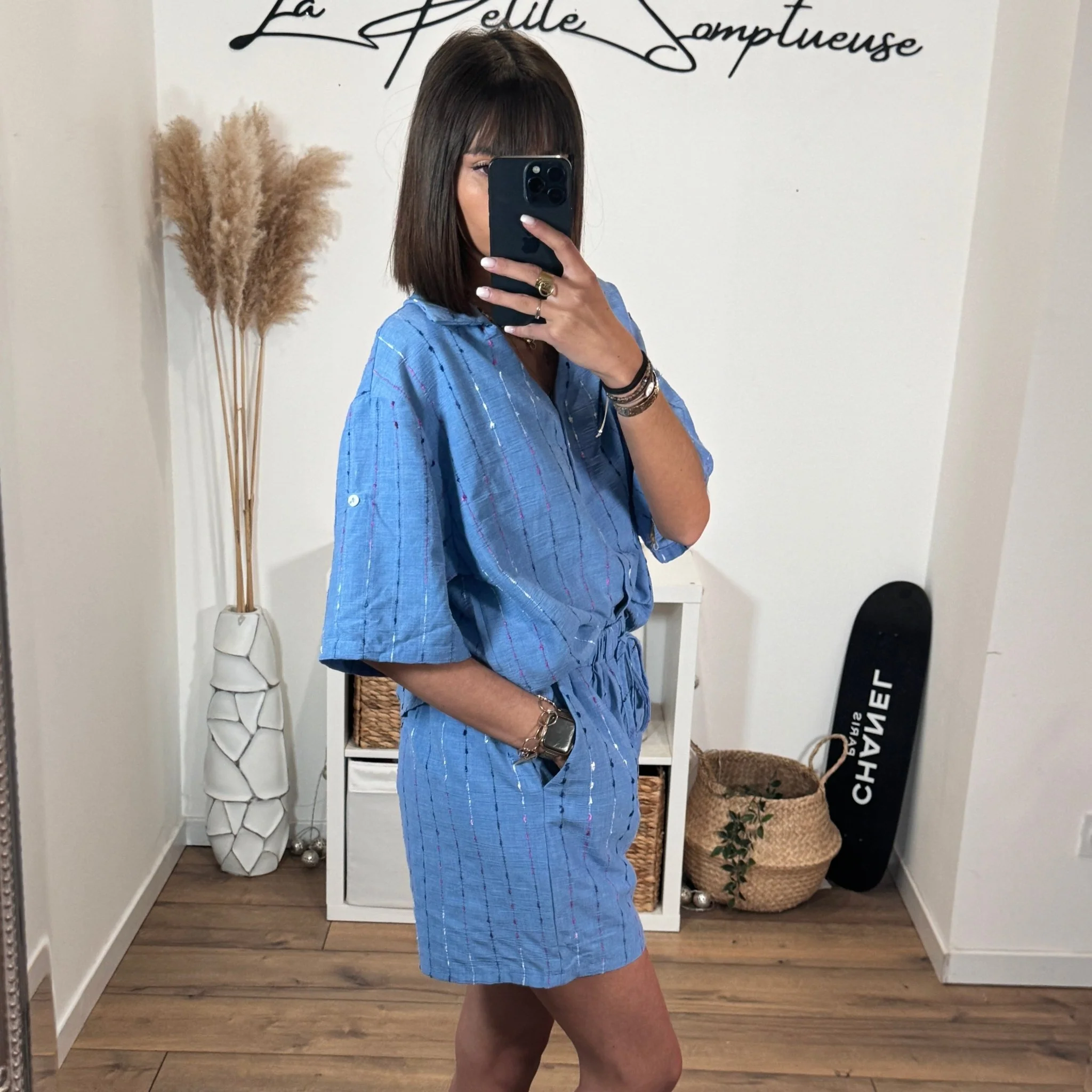 ENSEMBLE HAUT + SHORT BLEU GONA - Image 5