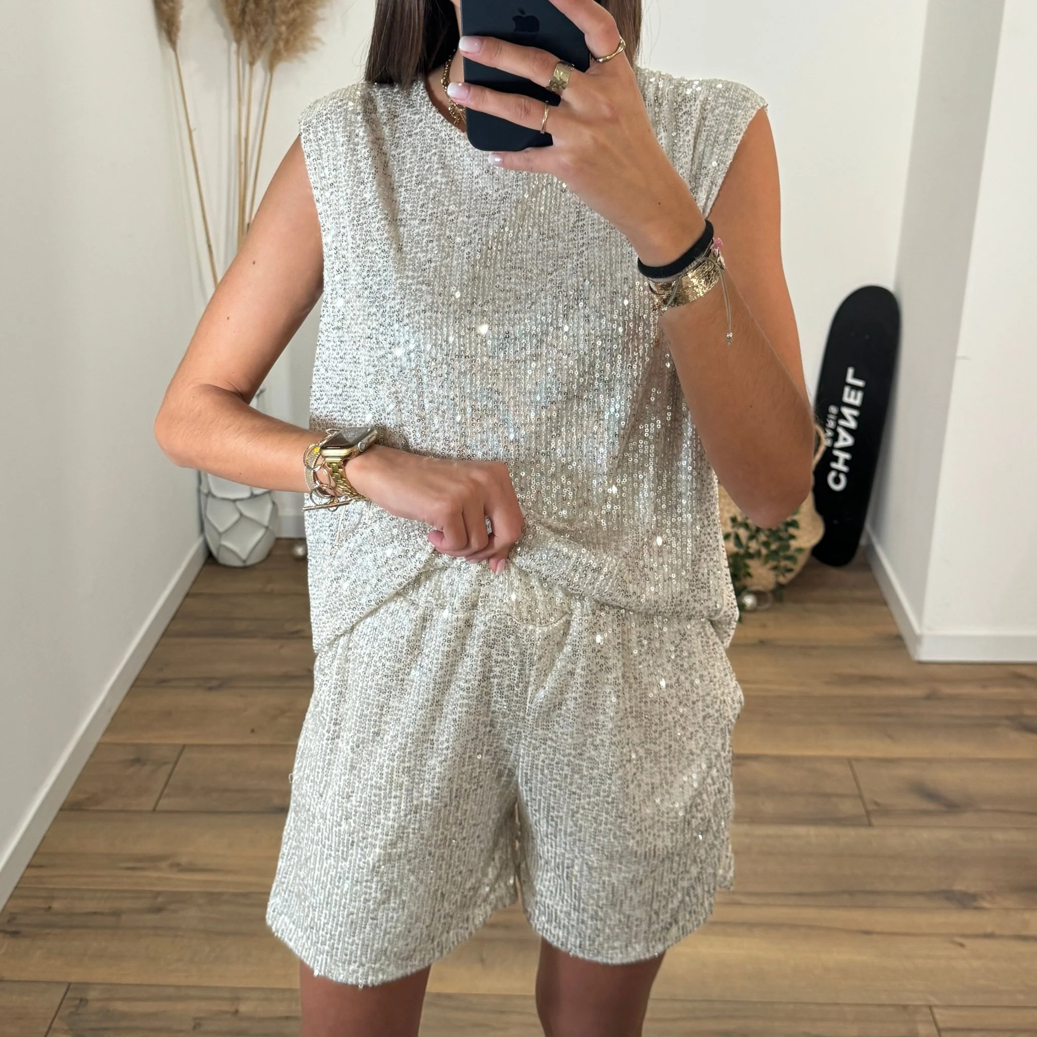 ENSEMBLE PAILLETE BEIGE NOURA - Image 3