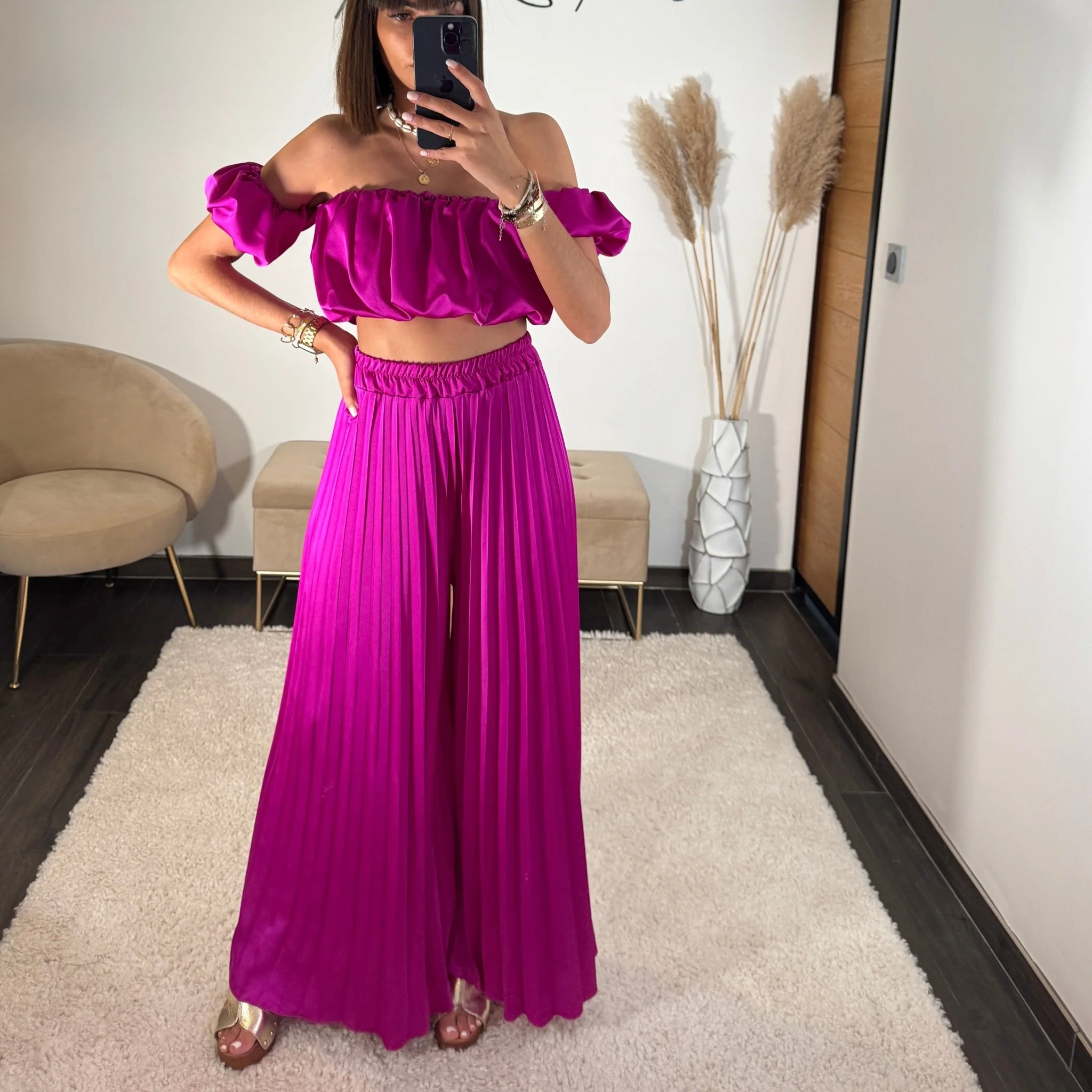 ENSEMBLE SATIN FUCHSIA JOYCE - Image 3