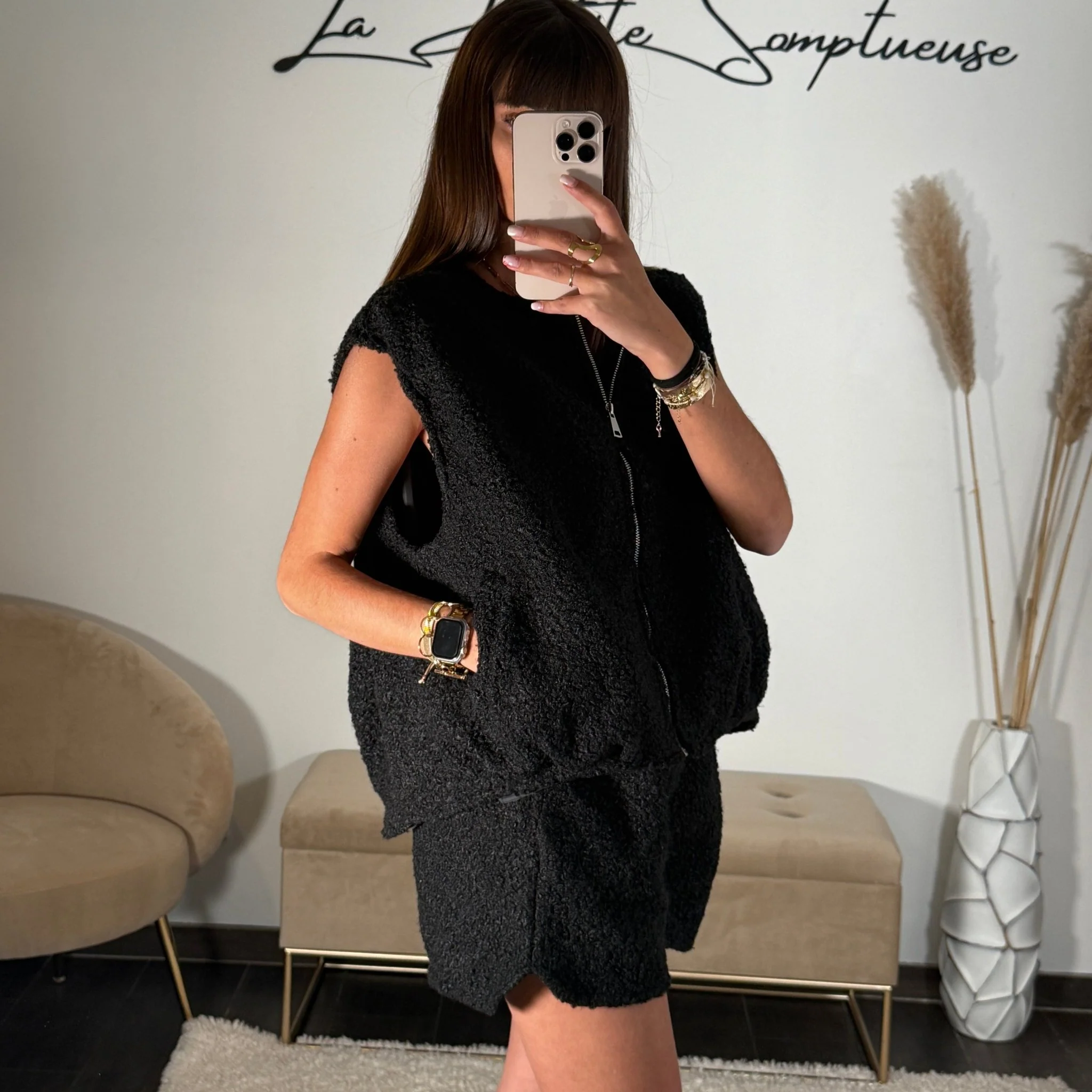 ENSEMBLE SHORT + HAUT MOUTON NOIR - Image 3