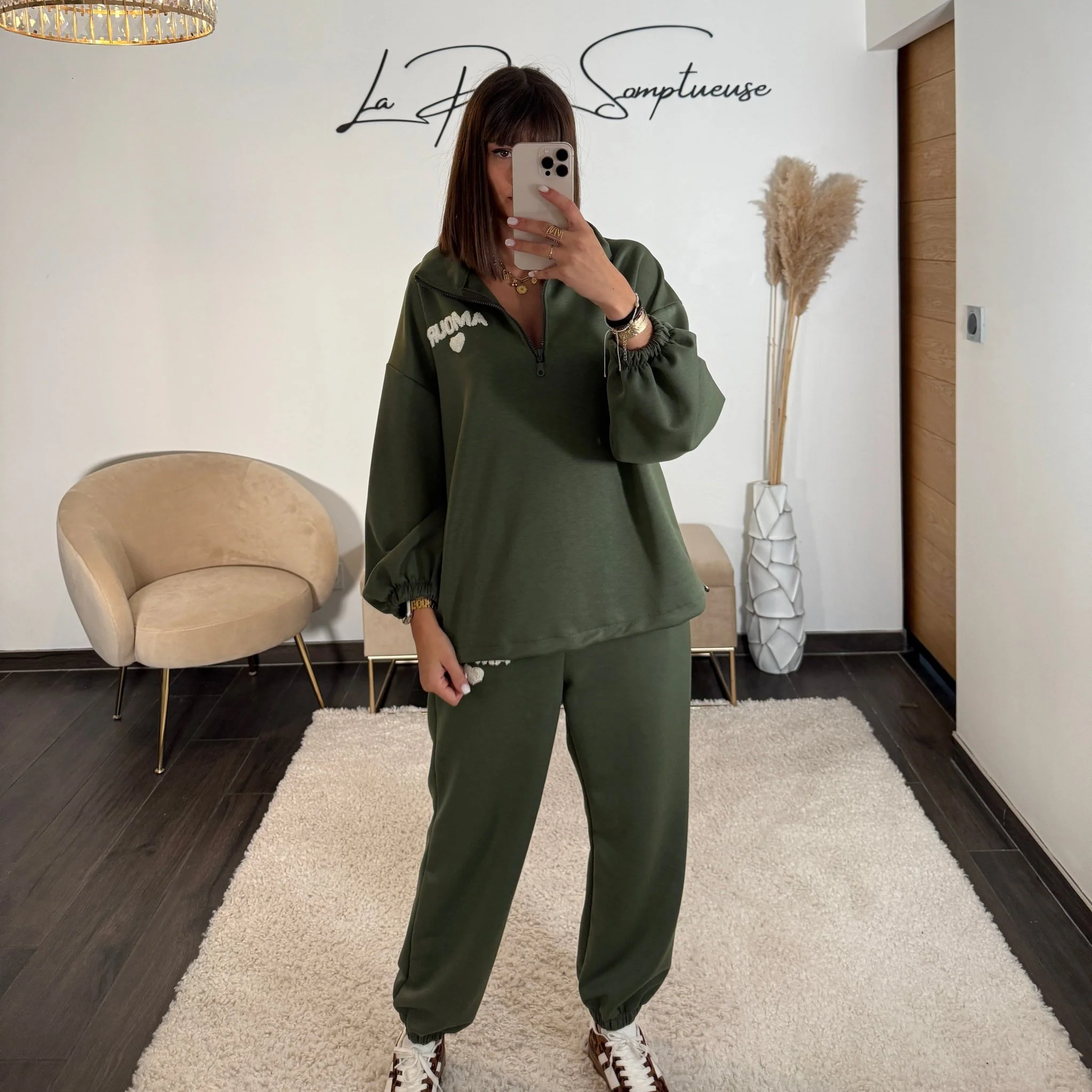 ENSEMBLE SURVETEMENT AMOUR KAKI - Image 2