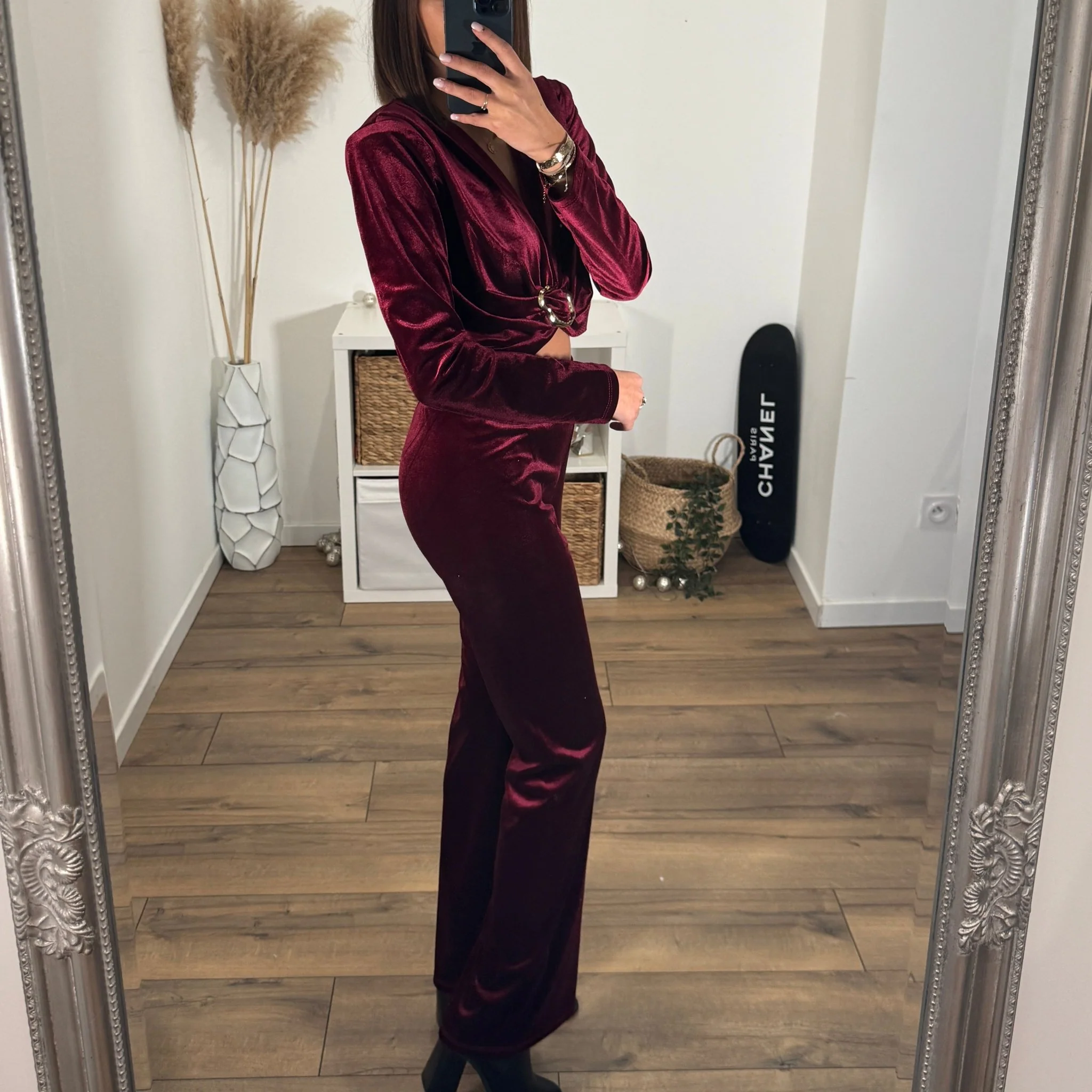 ENSEMBLE VELOURS BORDEAUX ASTIA - Image 3