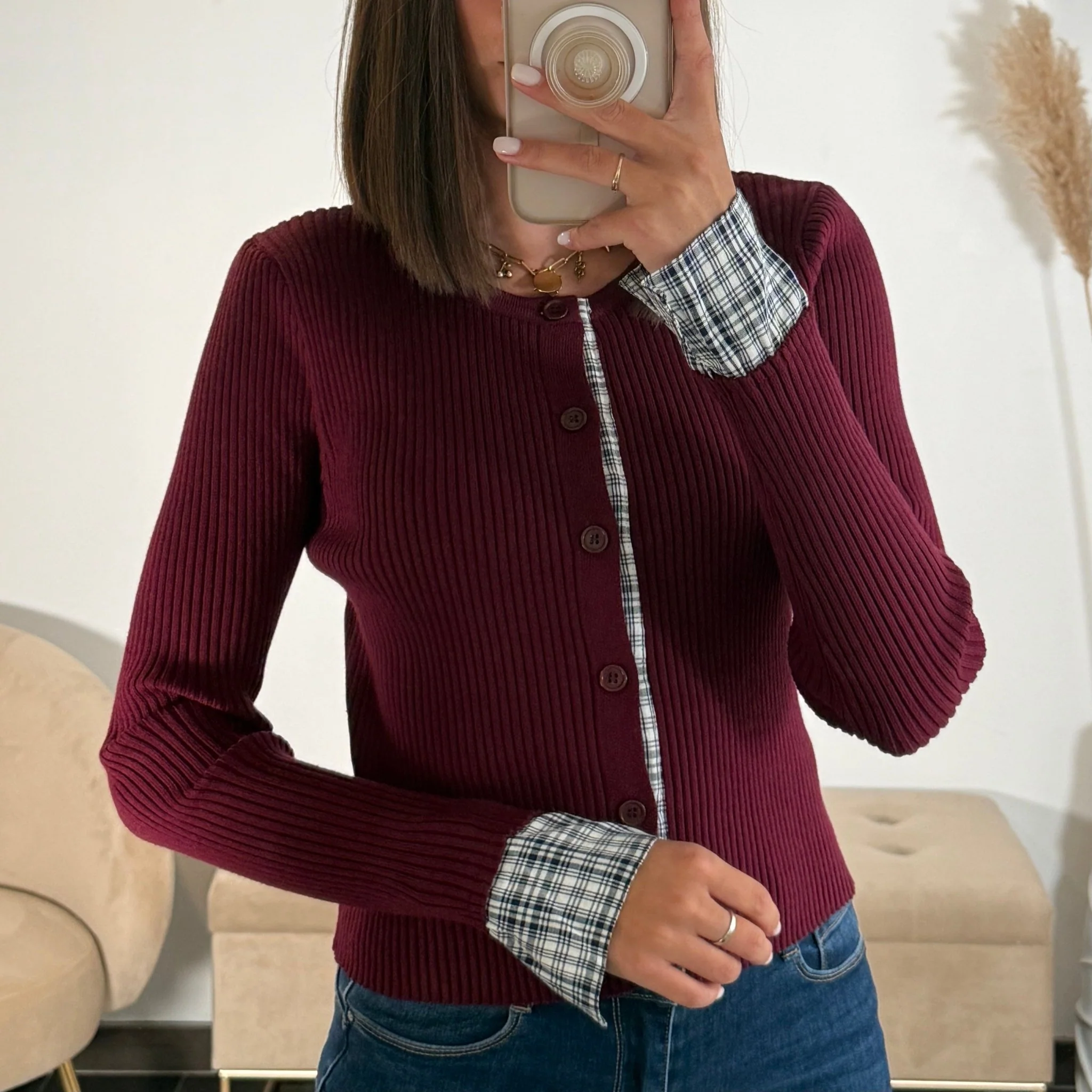 GILET BORDEAUX CARO