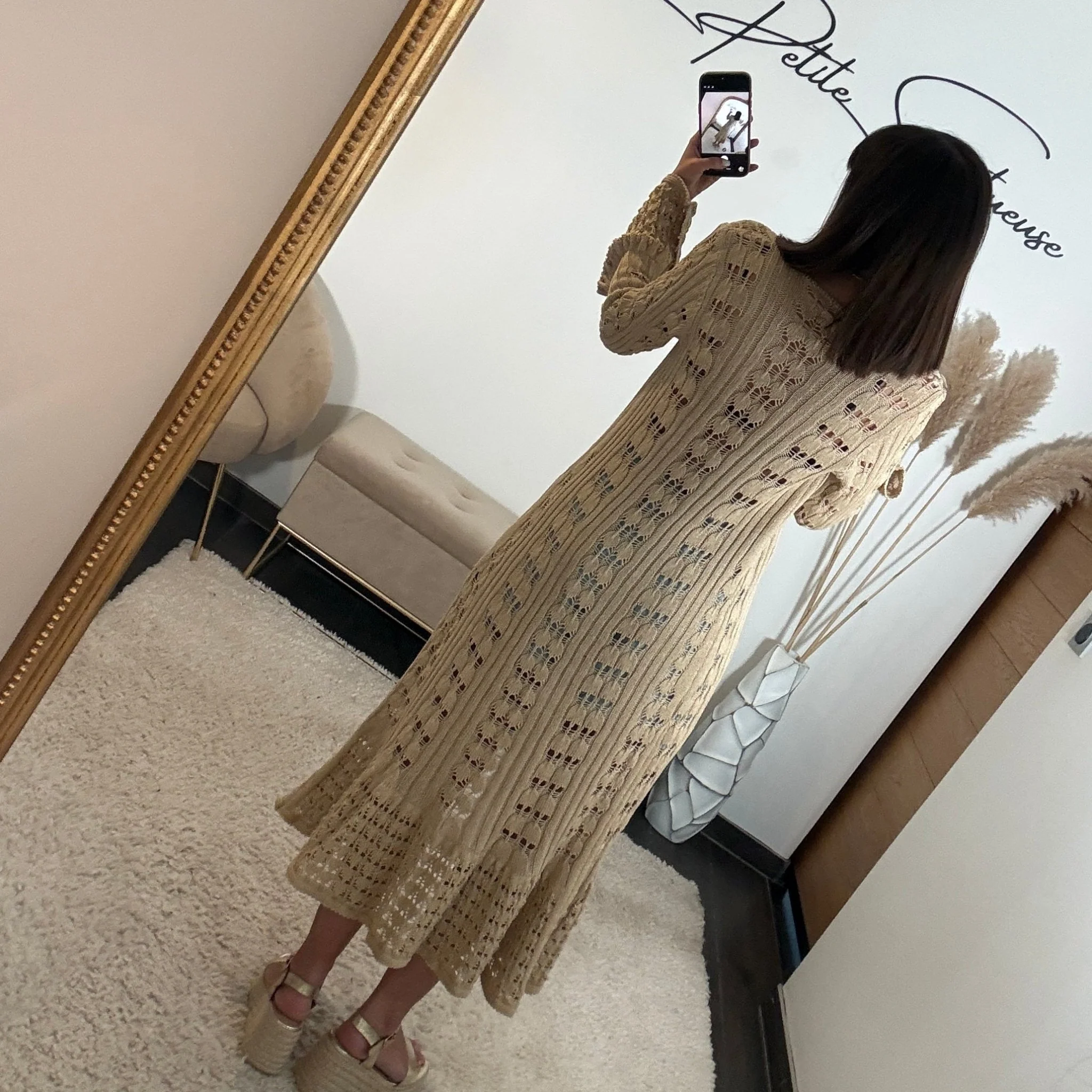 GILET LONG BEIGE - Image 3