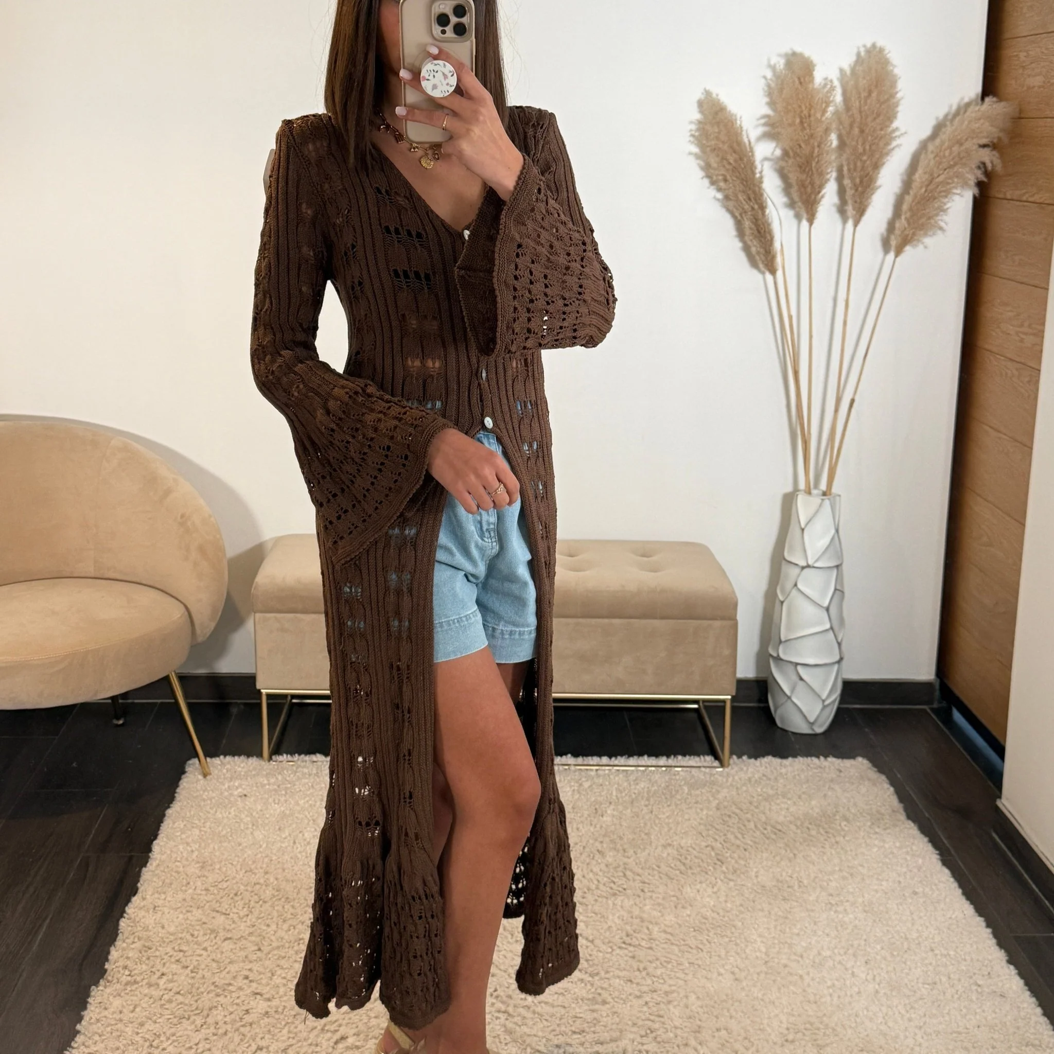 GILET LONG CHOCO - Image 3