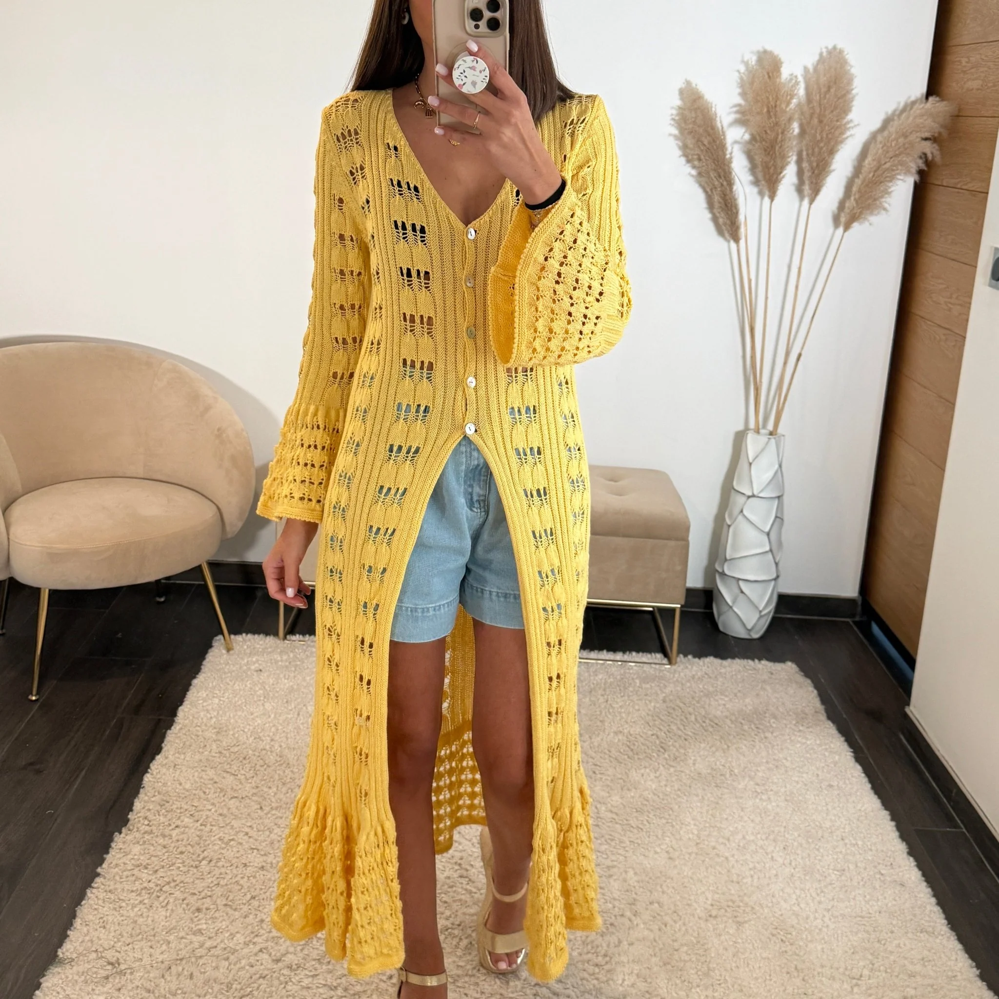 GILET LONG JAUNE