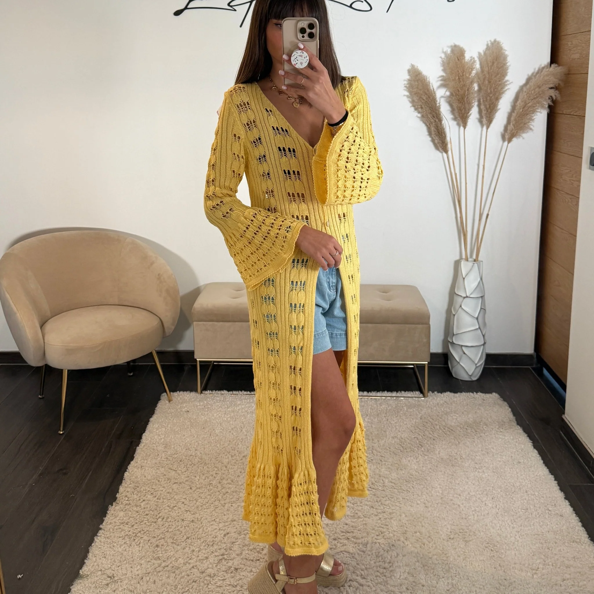GILET LONG JAUNE - Image 2