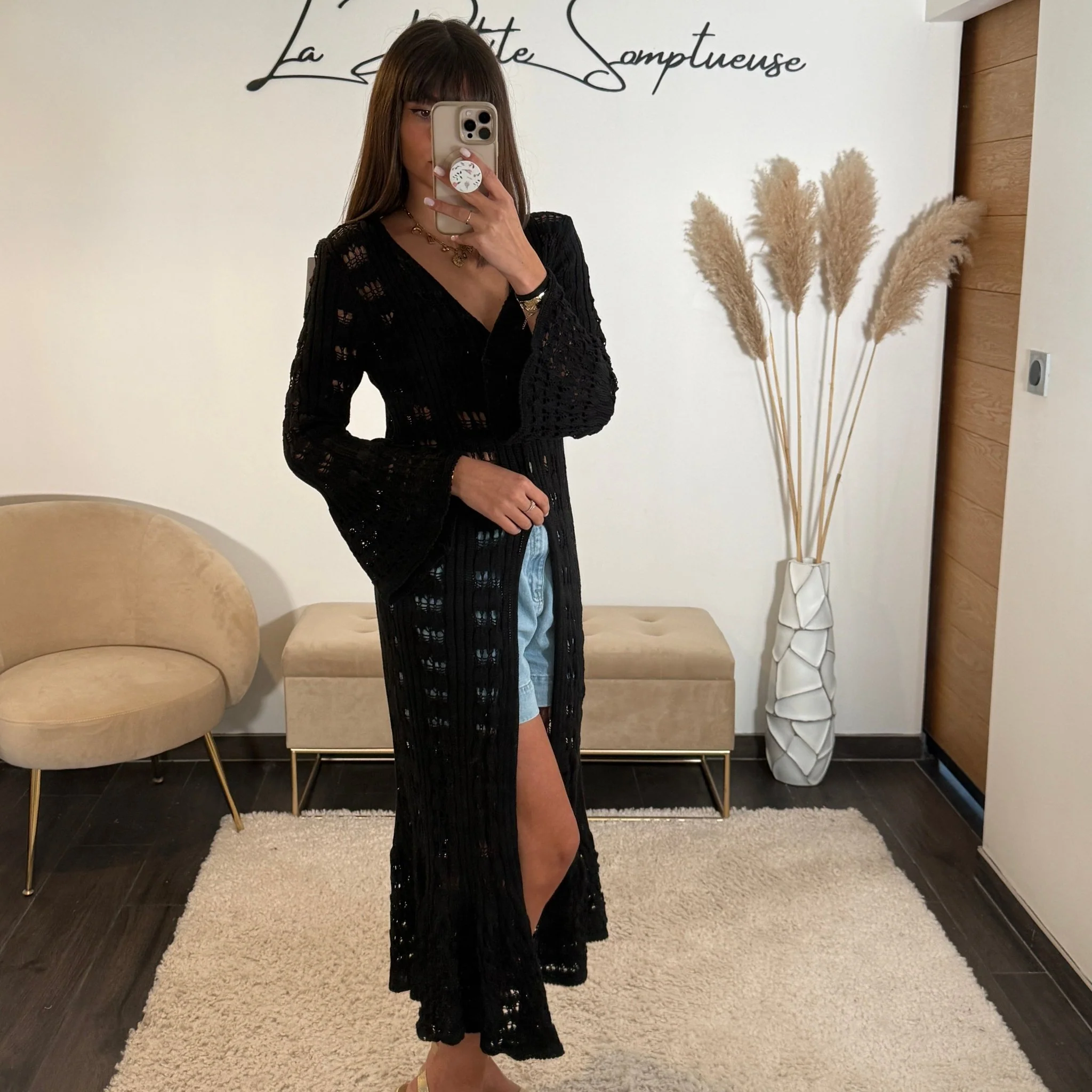 GILET LONG NOIRE - Image 2