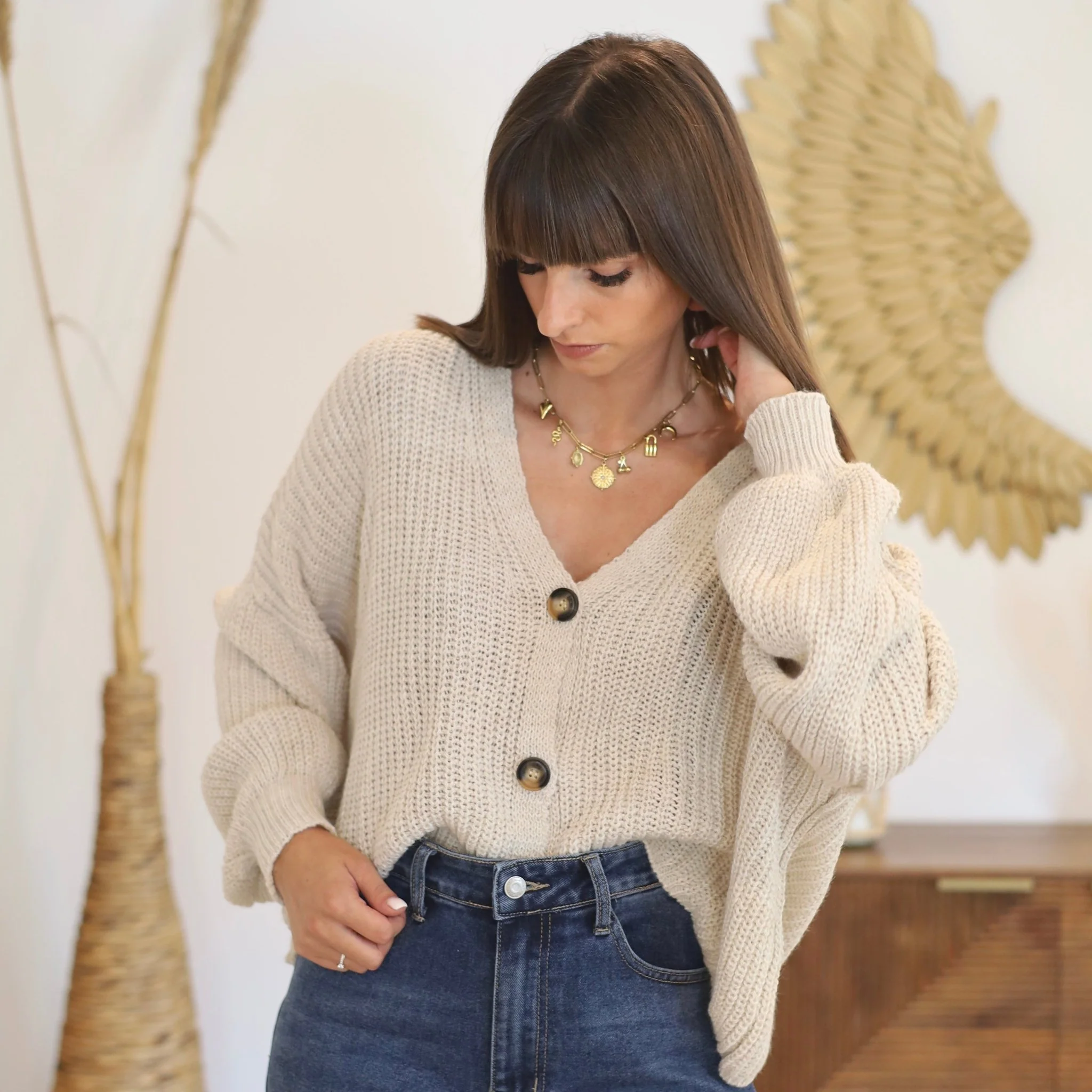 GILET MAILLE BABY BEIGE