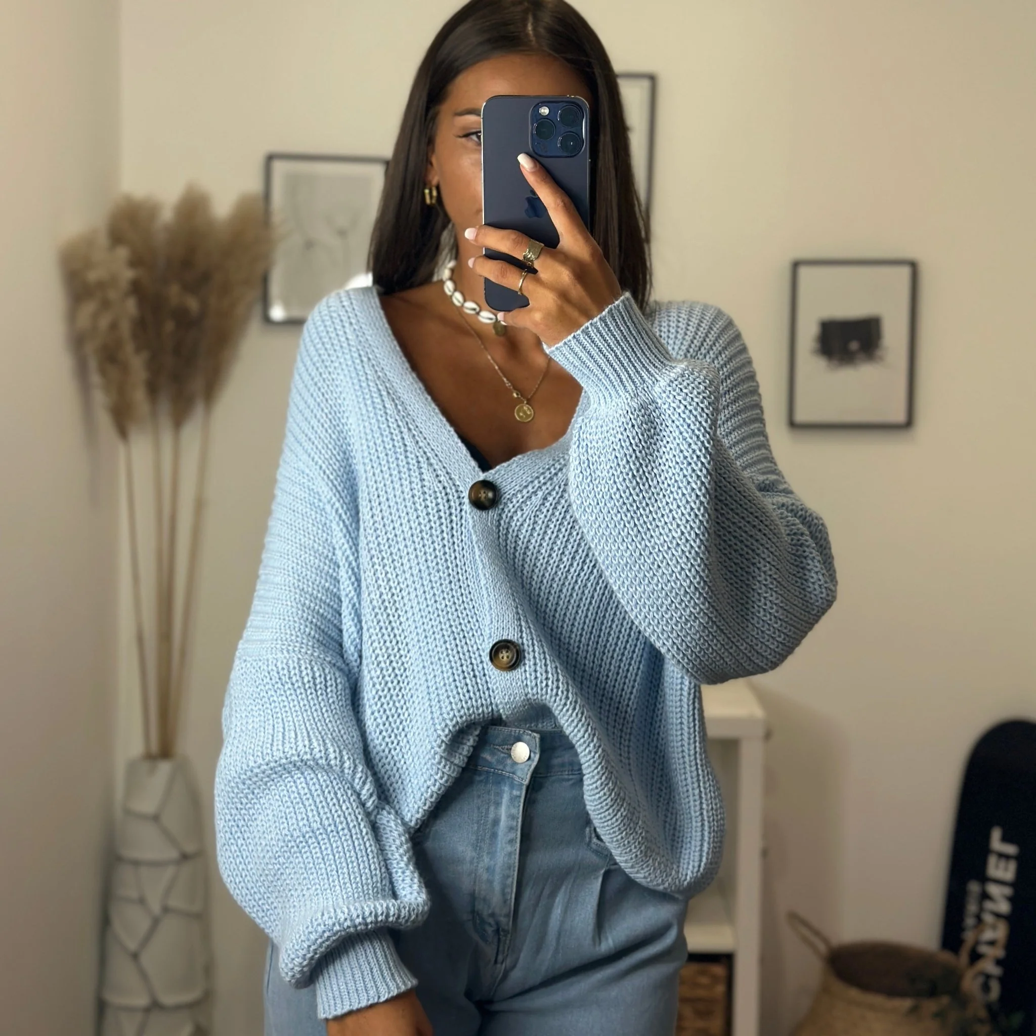 GILET MAILLE BABY BLUE - Image 4