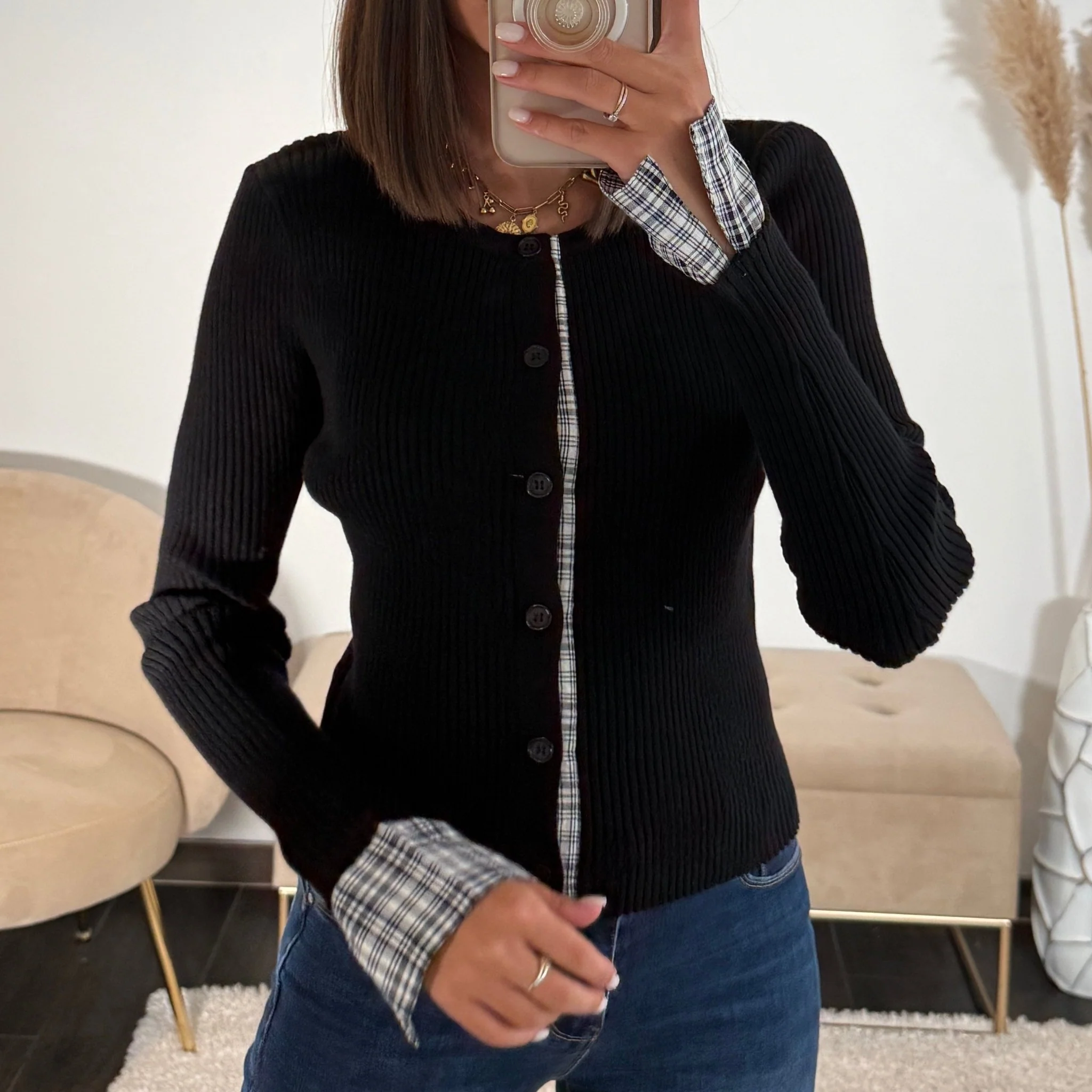 GILET NOIR CARO