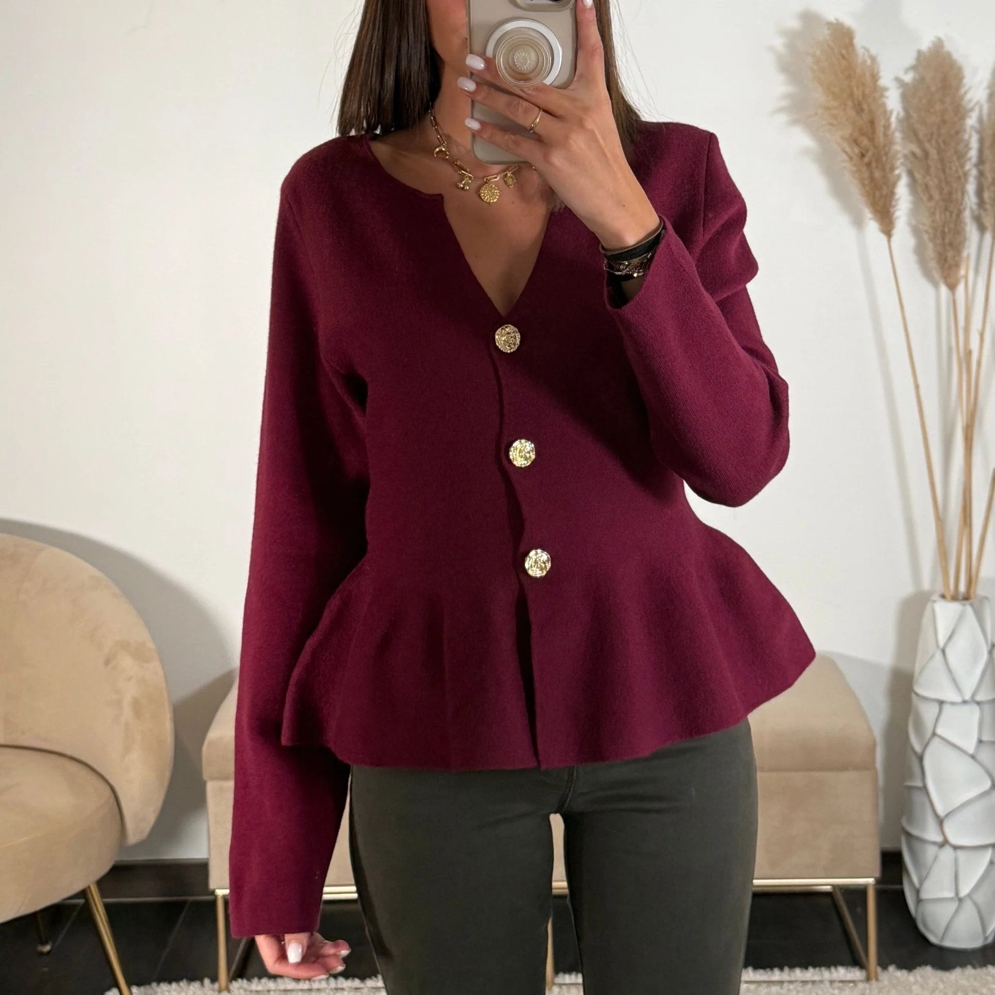 GILET PRUNE BORDEAUX ELIAS