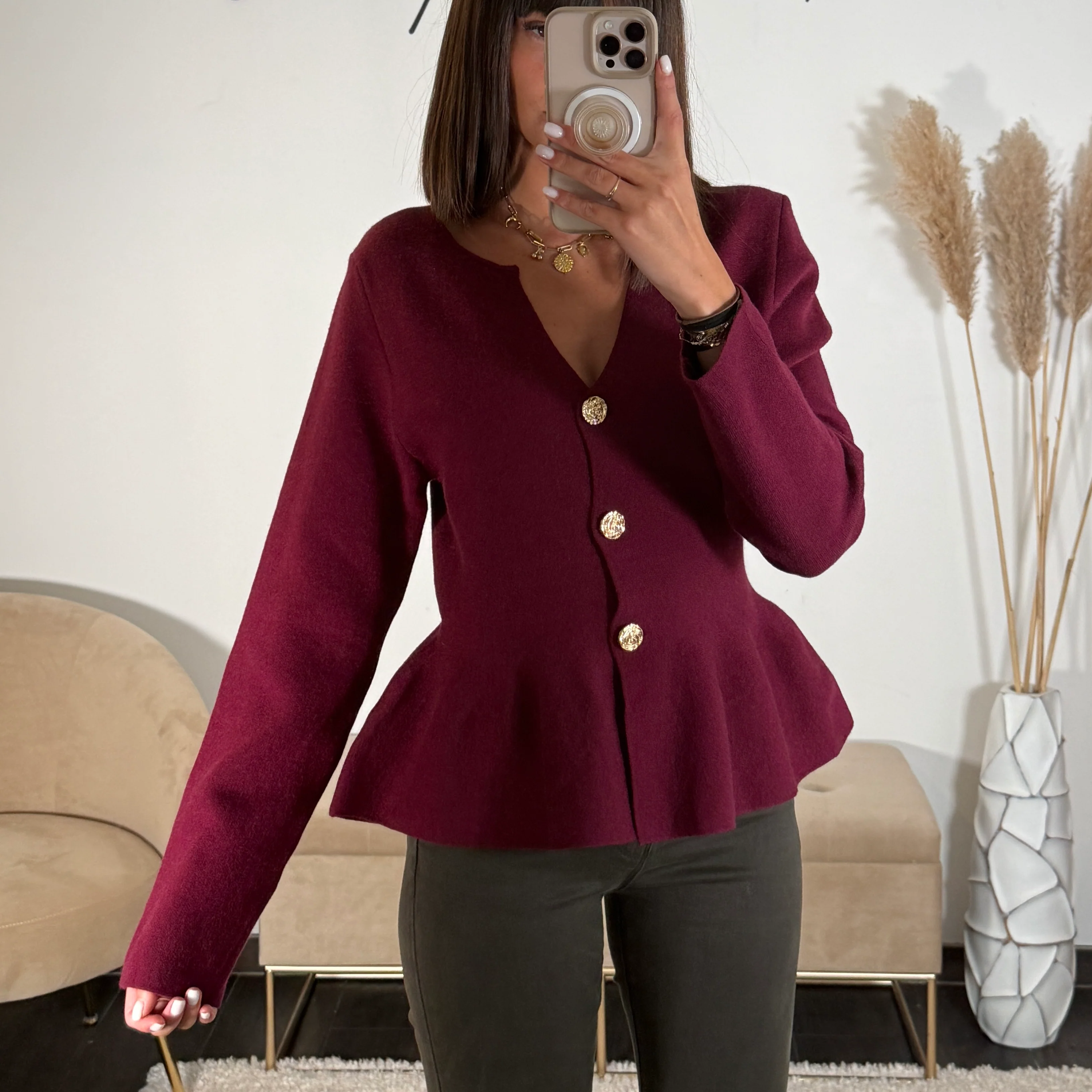 GILET PRUNE BORDEAUX ELIAS - Image 2