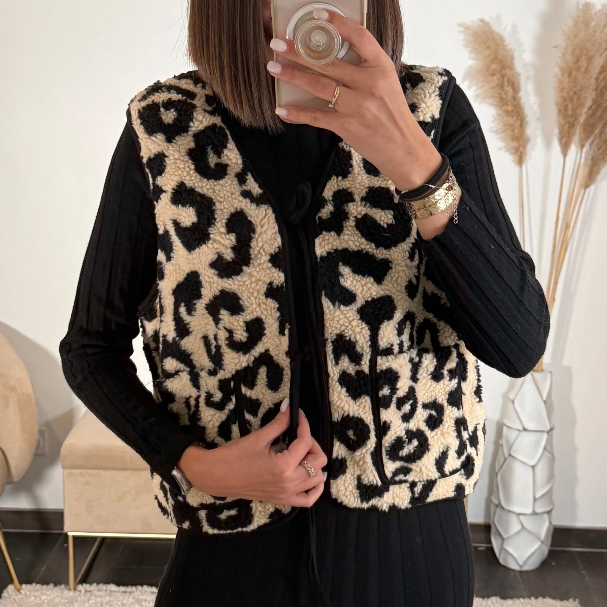 GILET SANS MANCHE LEOPARD ARIA - Image 2