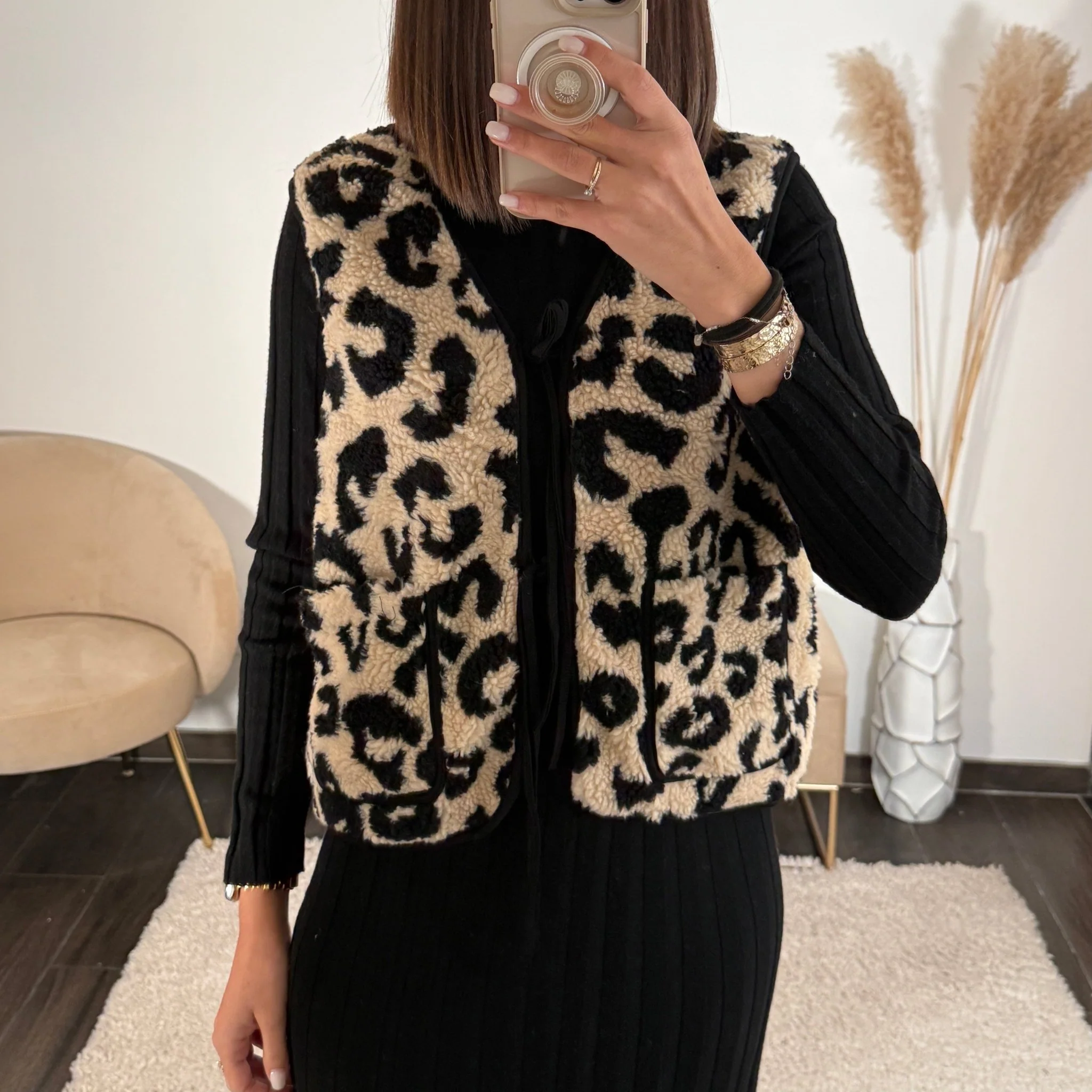 GILET SANS MANCHE LEOPARD ARIA - Image 3