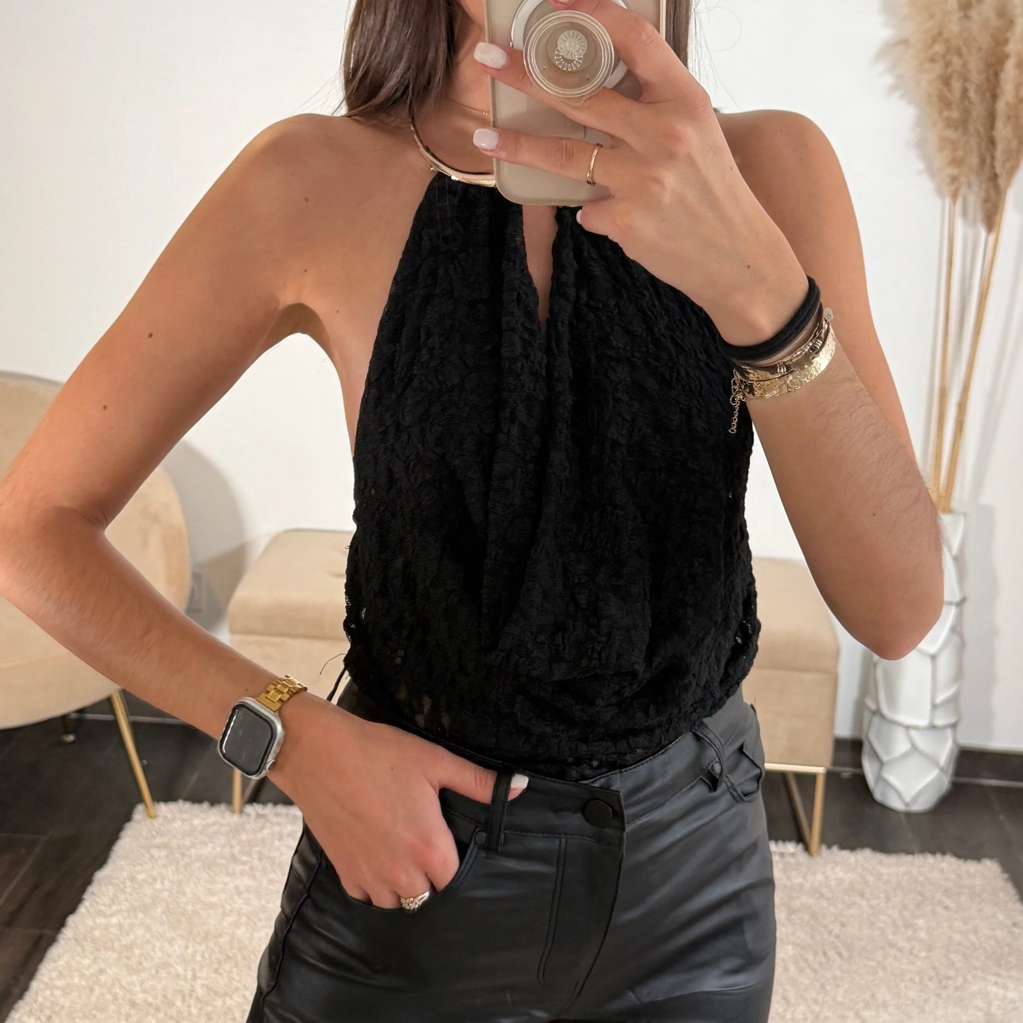 HAUT ANNEAU DENTELLE NOIR - Image 2