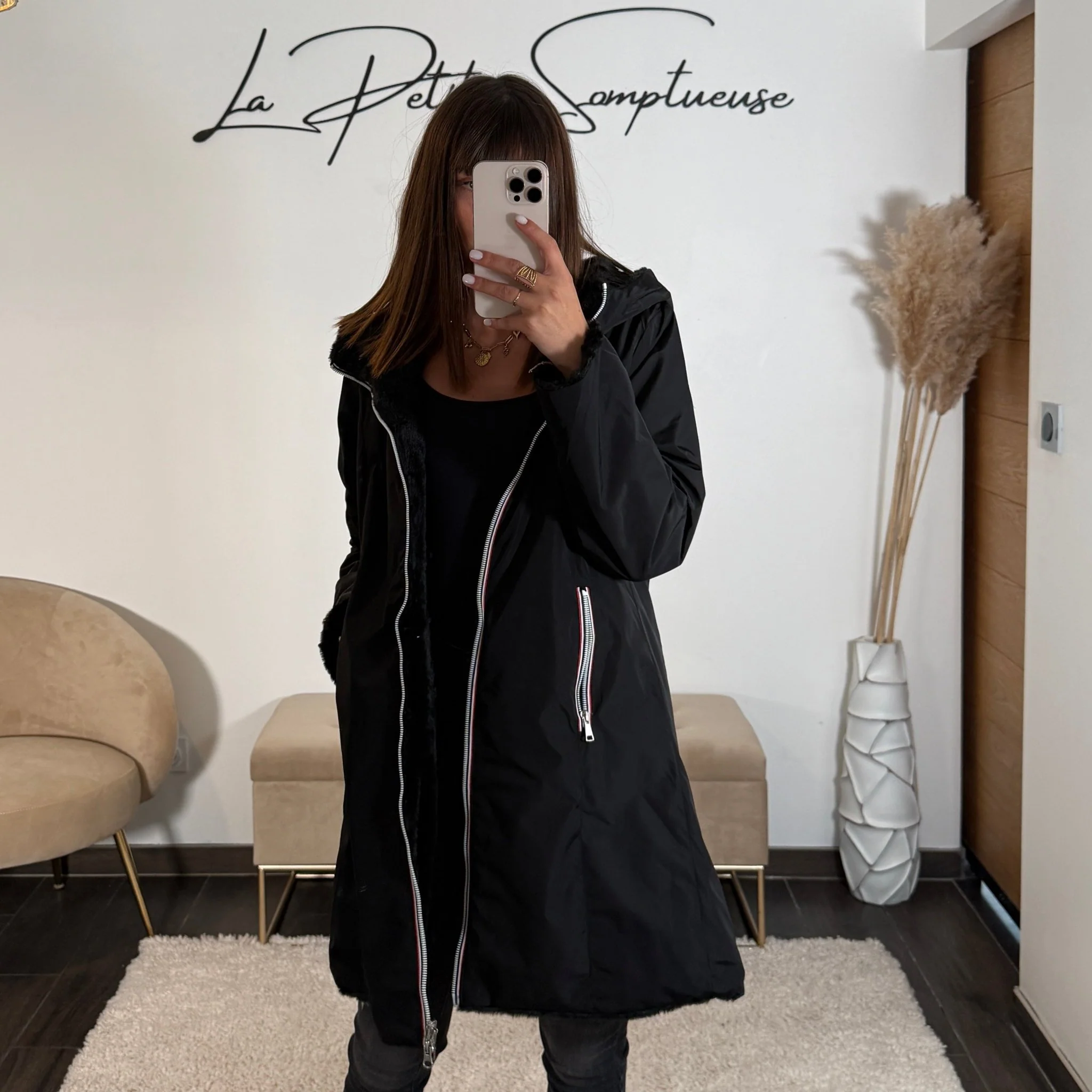 IMPERMEABLE REVERSIBLE POLAIRE NOIR - Image 5