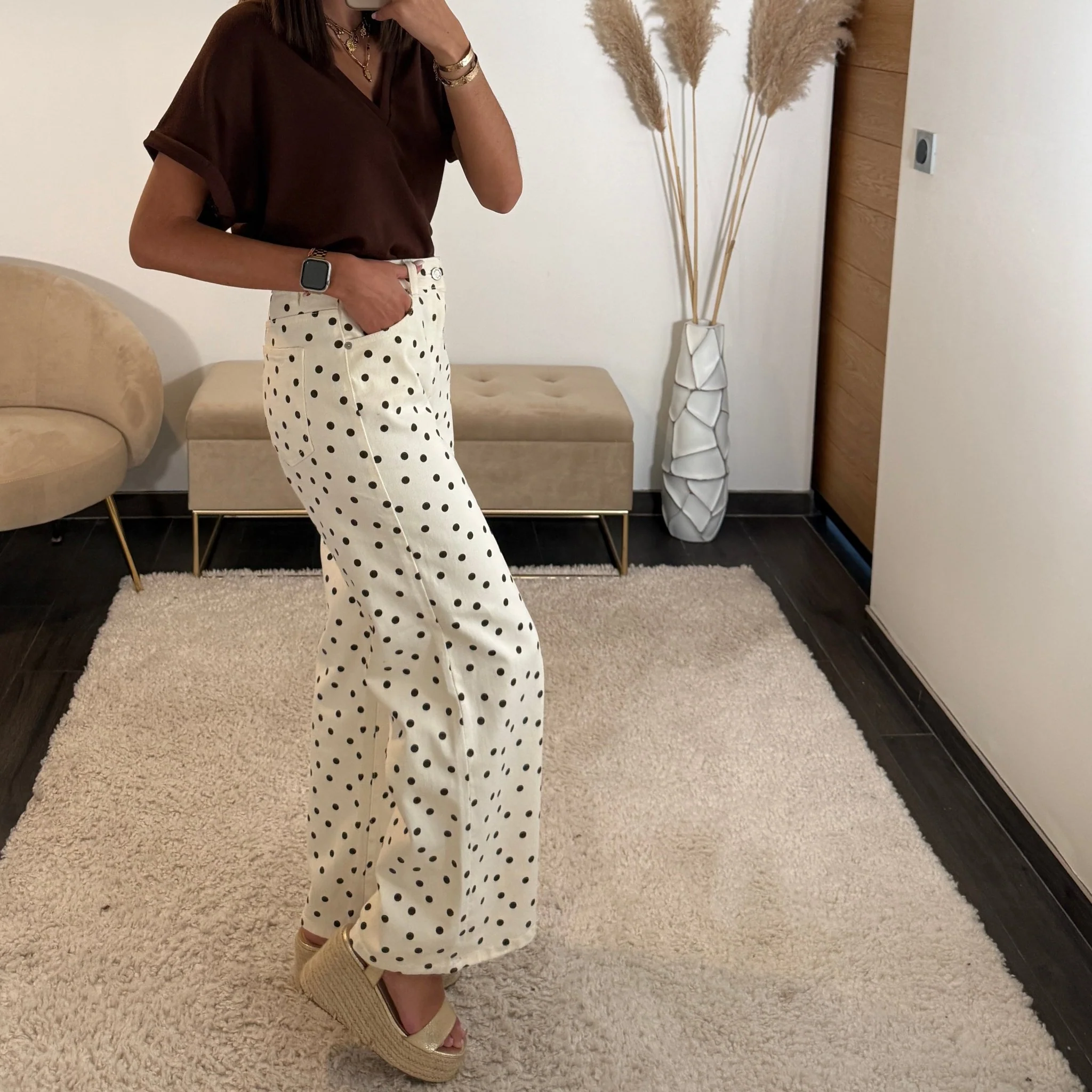 JEAN BLANC A POIS CHOCO - Image 2