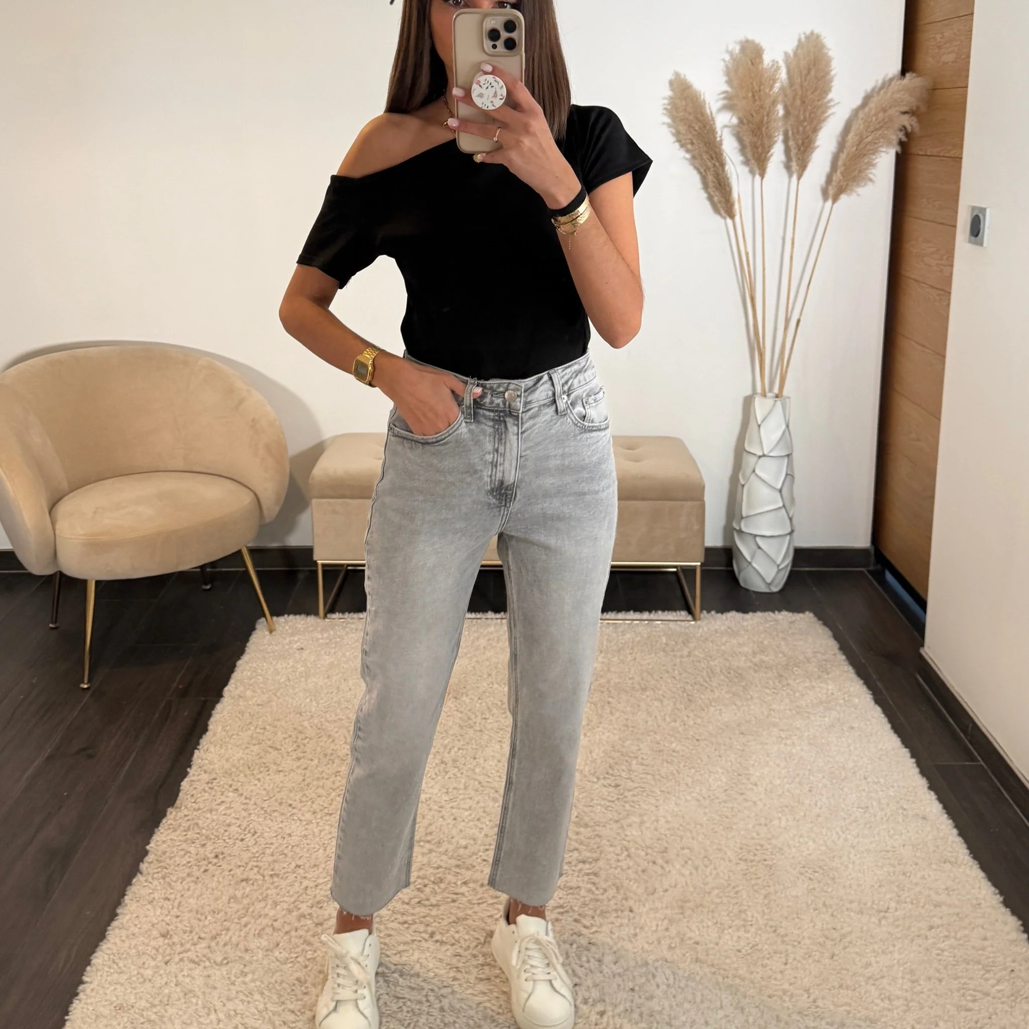 JEAN MOM GRIS CLAIR - Image 2