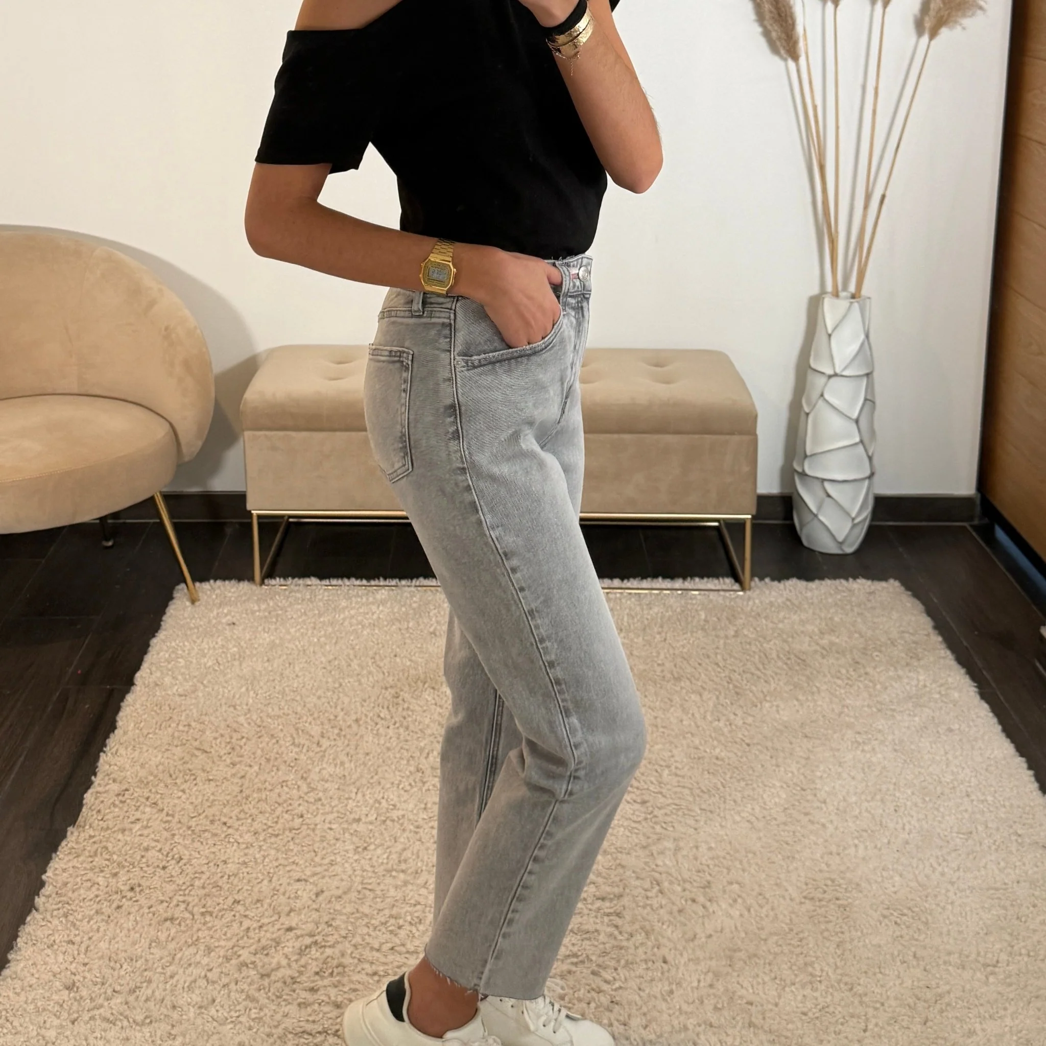 JEAN MOM GRIS CLAIR - Image 3