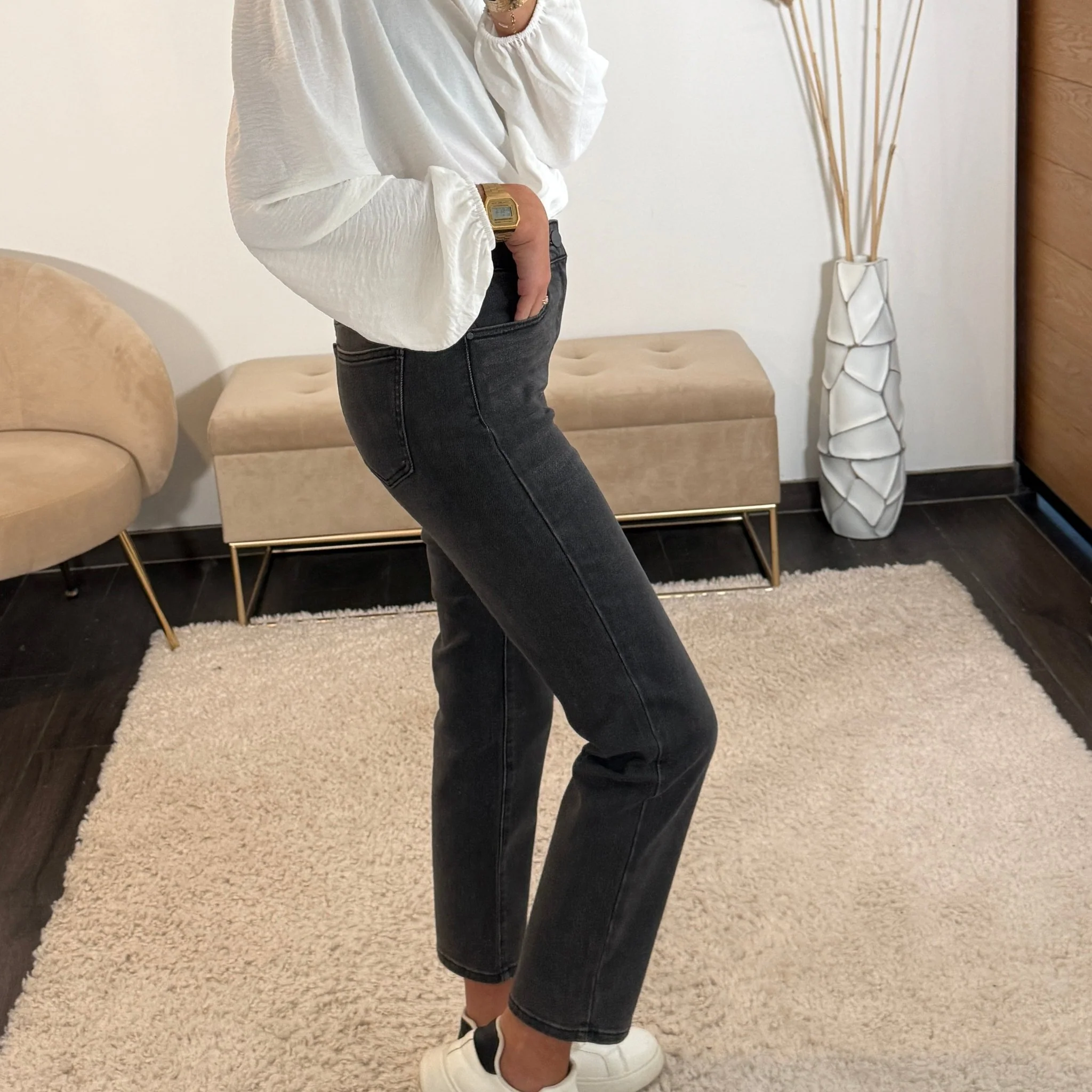 JEAN MOM GRIS FONCE - Image 2