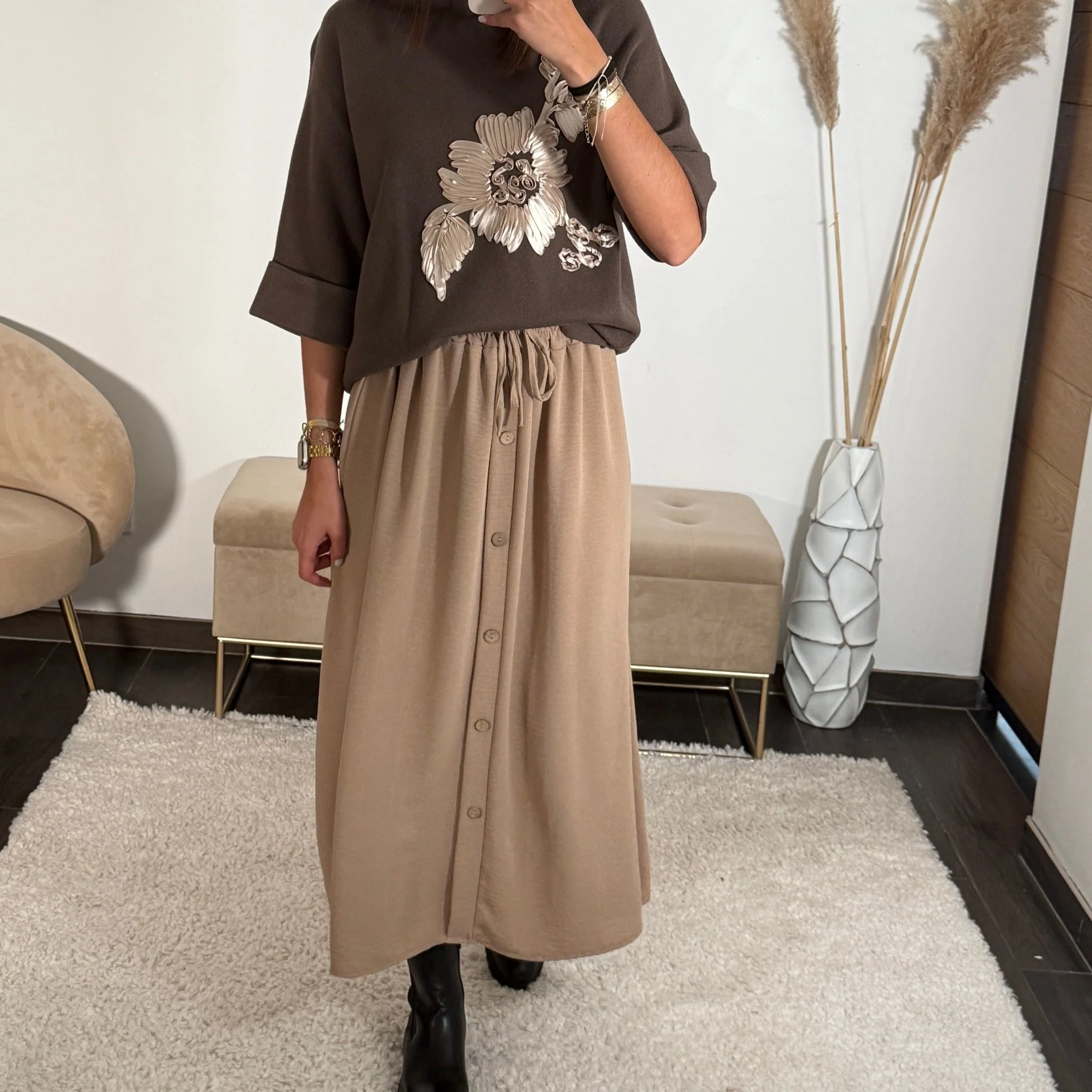 JUPE BEIGE ANASTIA