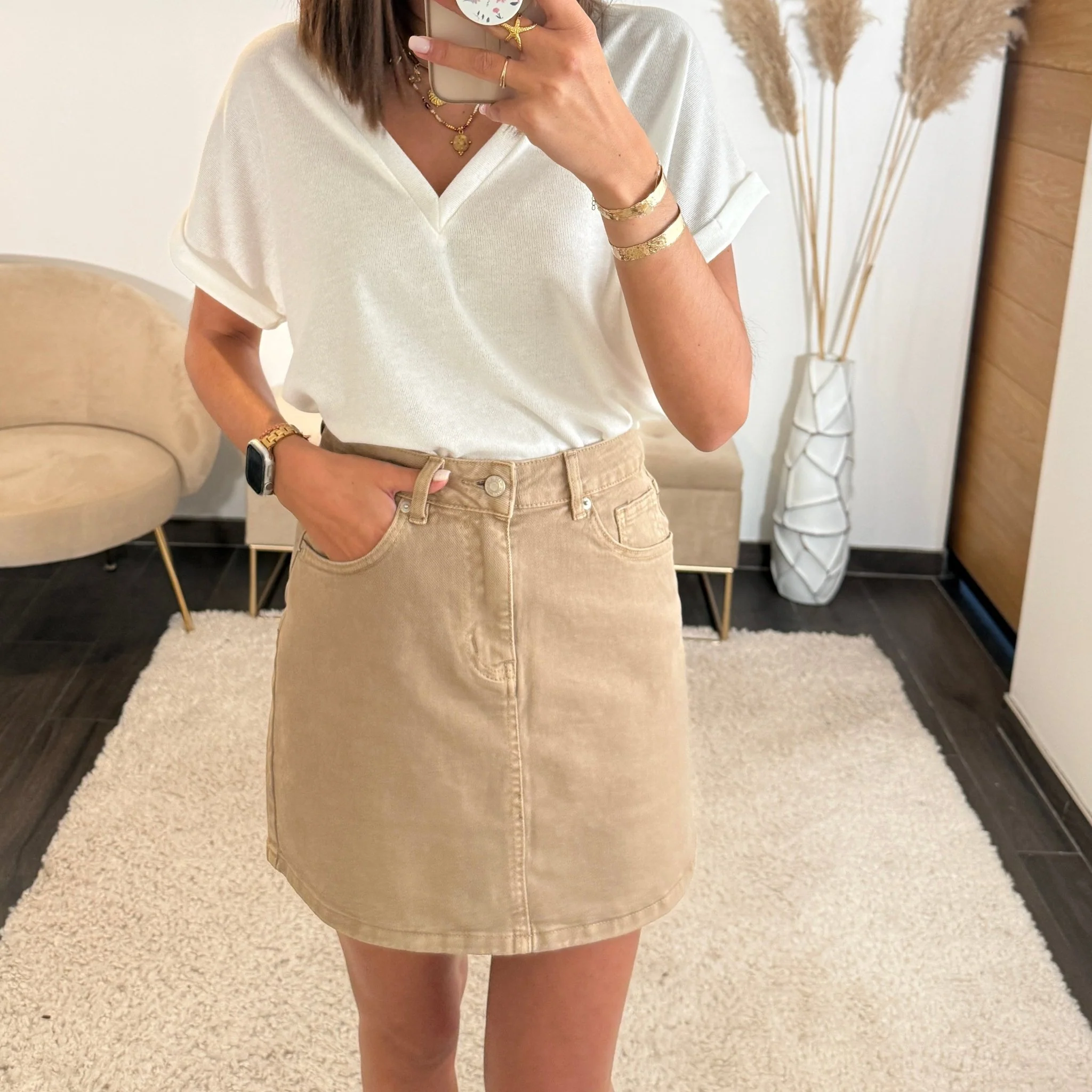 JUPE EN JEAN CAMEL NAYA